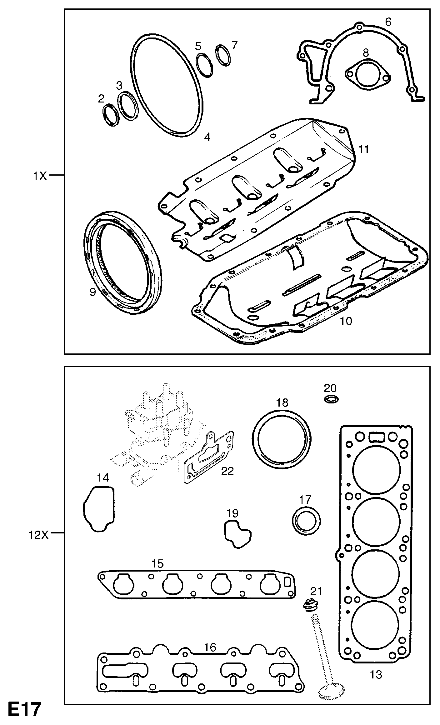 Vauxhall 1606834 - Комплект прокладок, блок-картер двигуна avtolavka.club