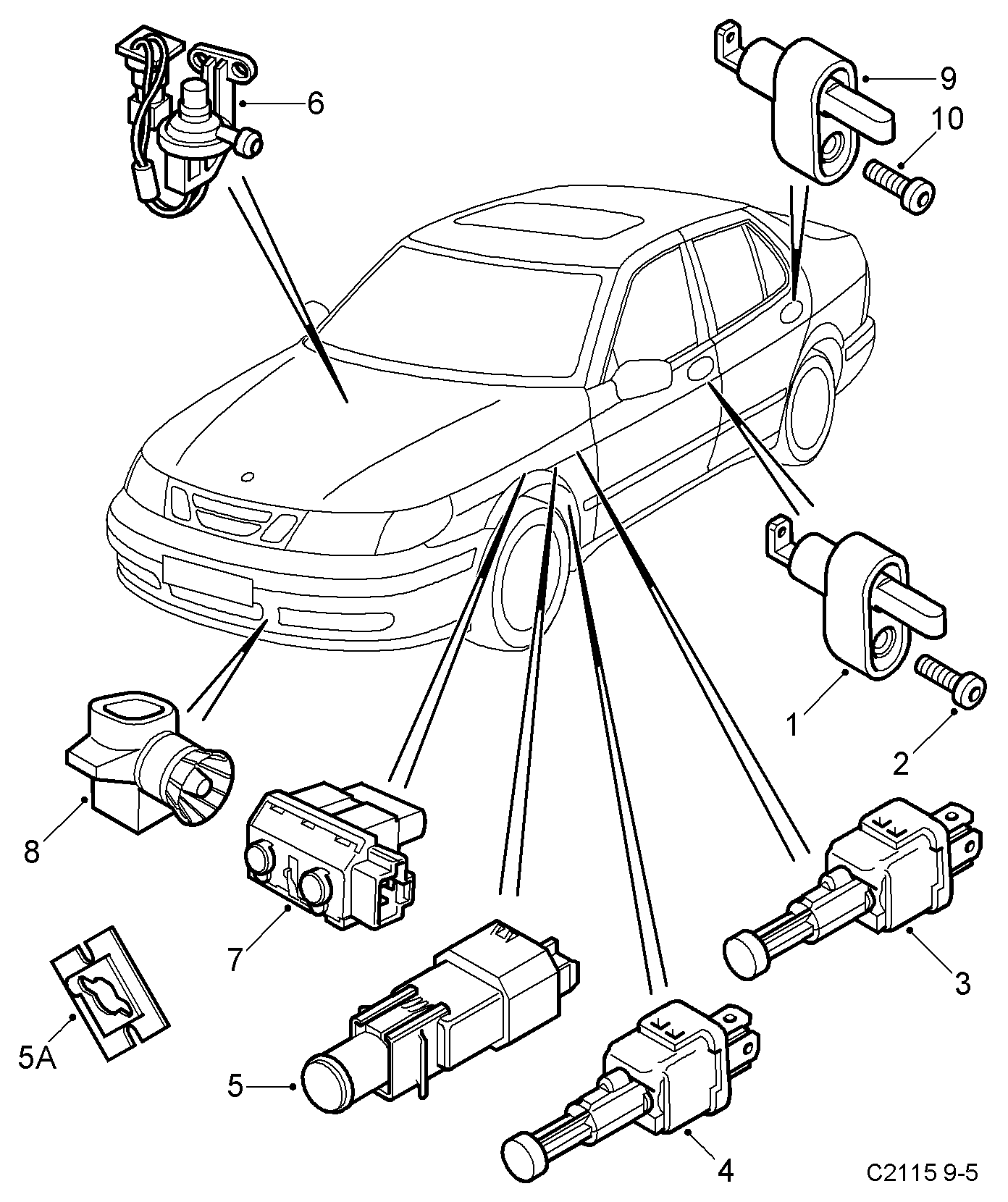 Chevrolet 90245780 - Вимикач ліхтаря сигналу гальмування avtolavka.club