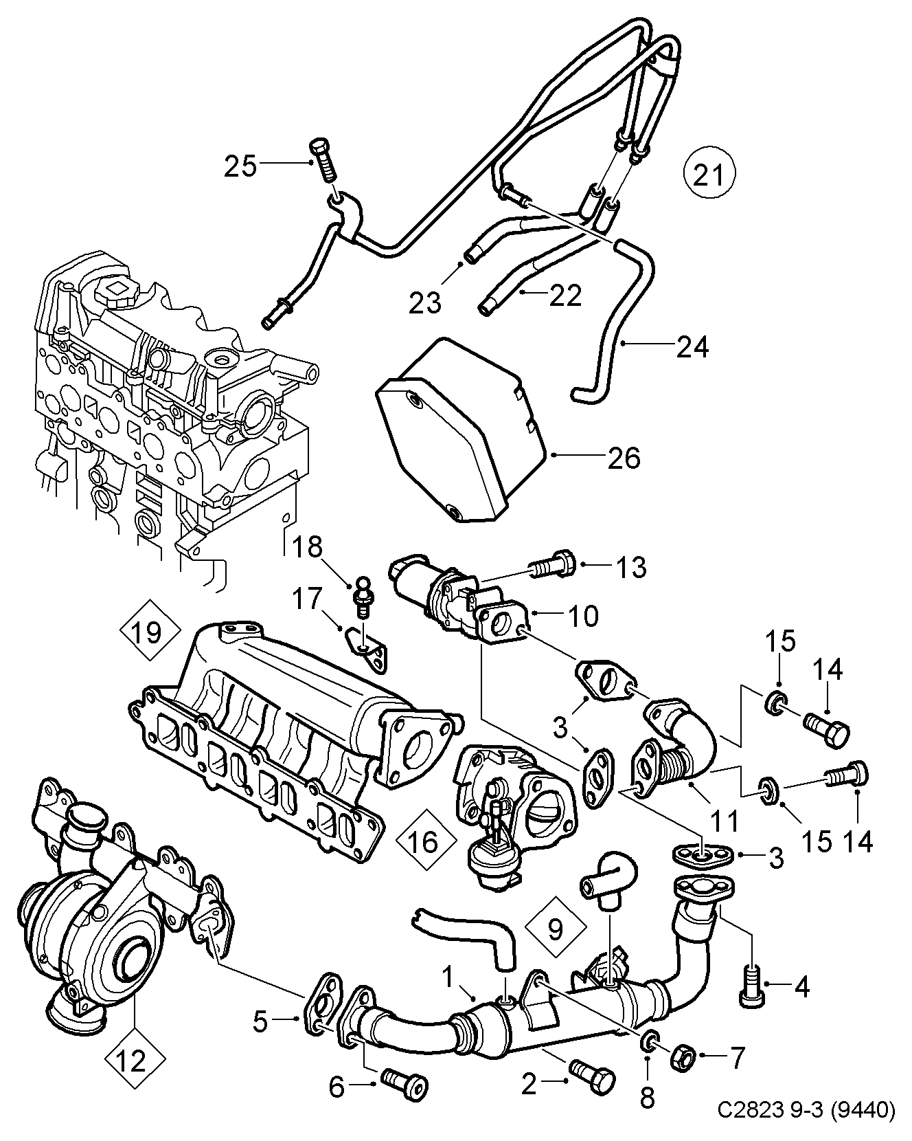 SAAB 55 215 032 - Клапан повернення ОГ avtolavka.club