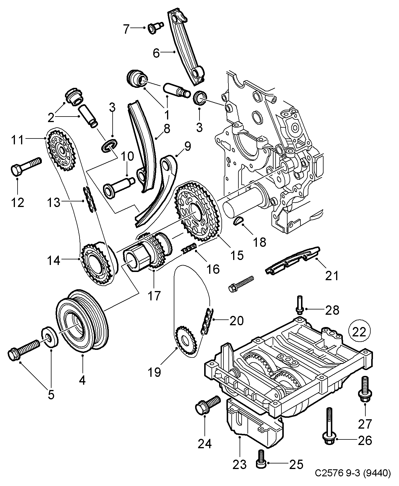 Vauxhall 24418172 - Натягувач, ланцюг приводу avtolavka.club