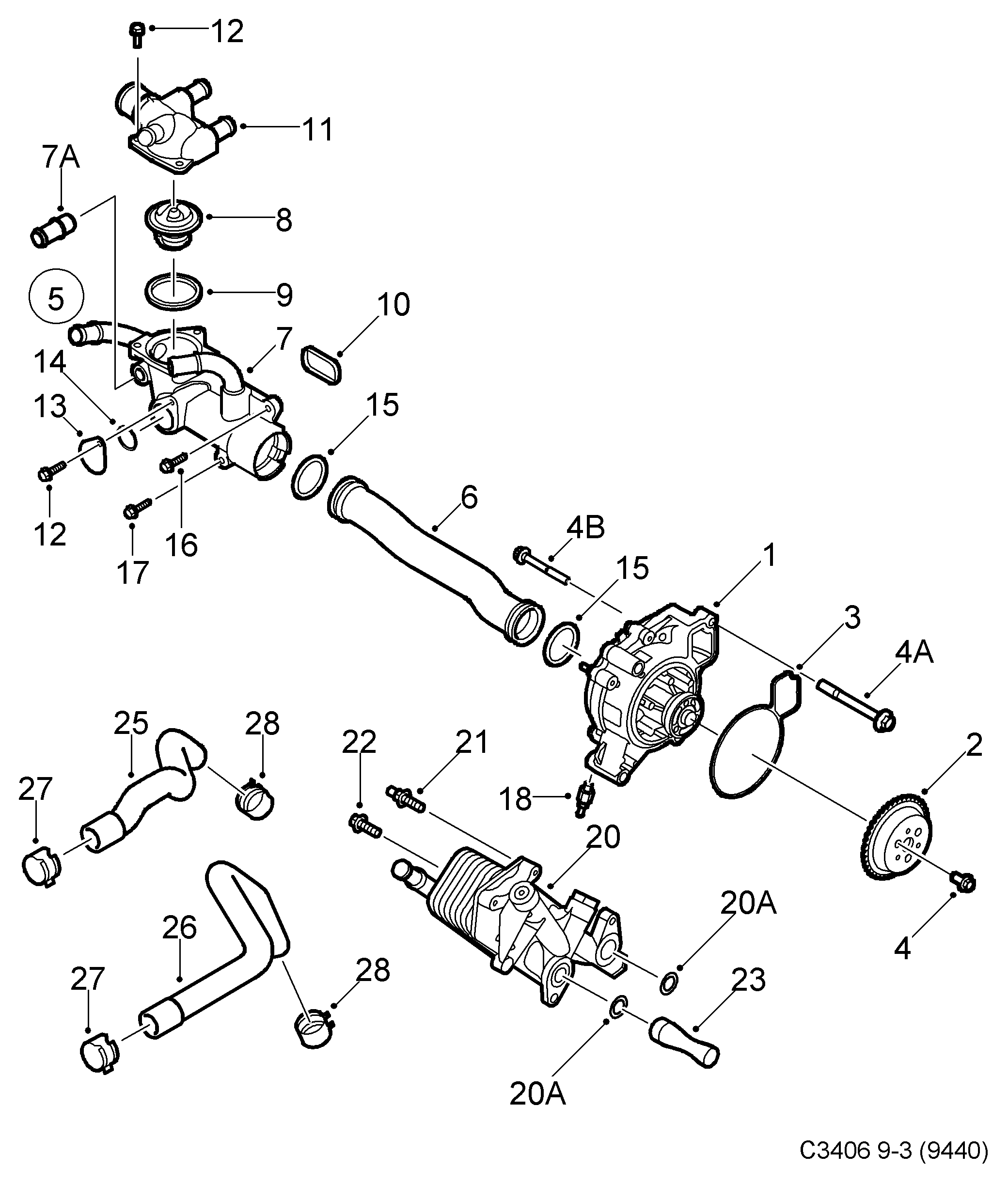 Chevrolet 93178602 - Coolant pump avtolavka.club