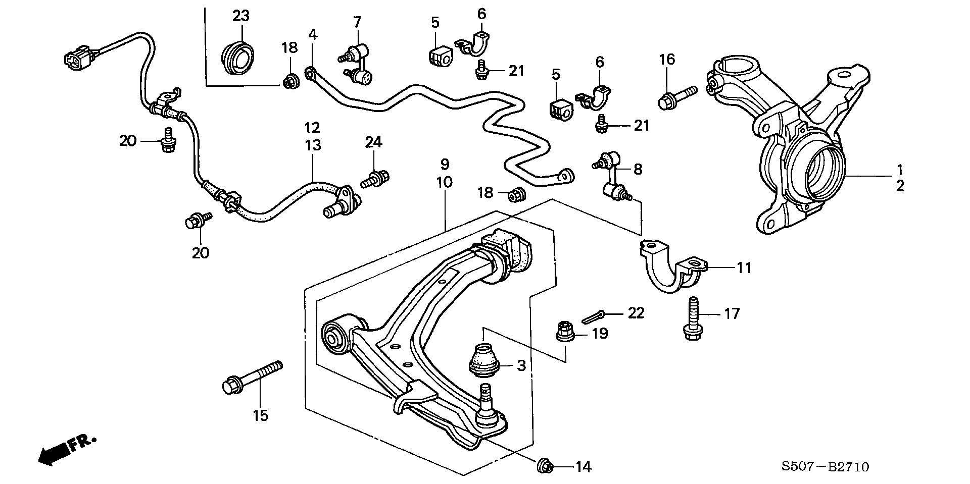 Honda 51360-S50-G01 - Важіль незалежної підвіски колеса avtolavka.club