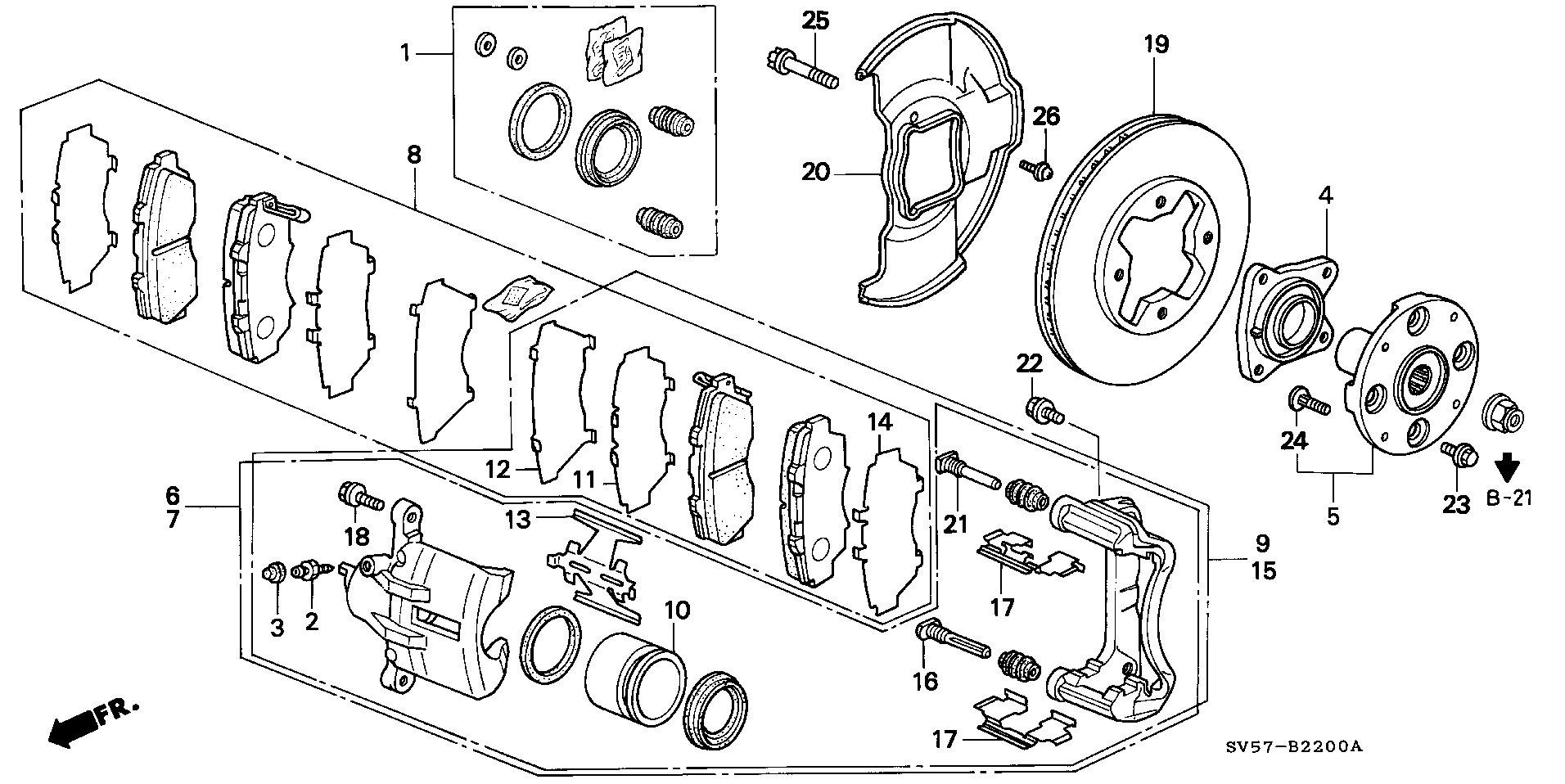 Honda 45210SM5G51 - Гальмівний супорт avtolavka.club