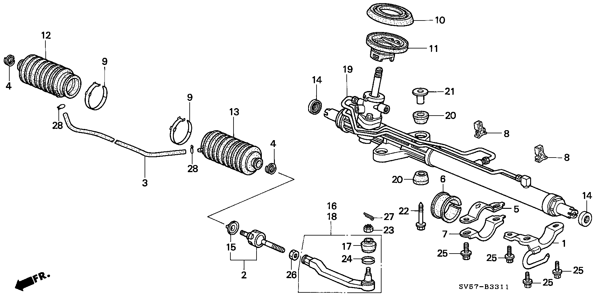 Honda 53560-SV4-003 - Наконечник рульової тяги, кульовий шарнір avtolavka.club