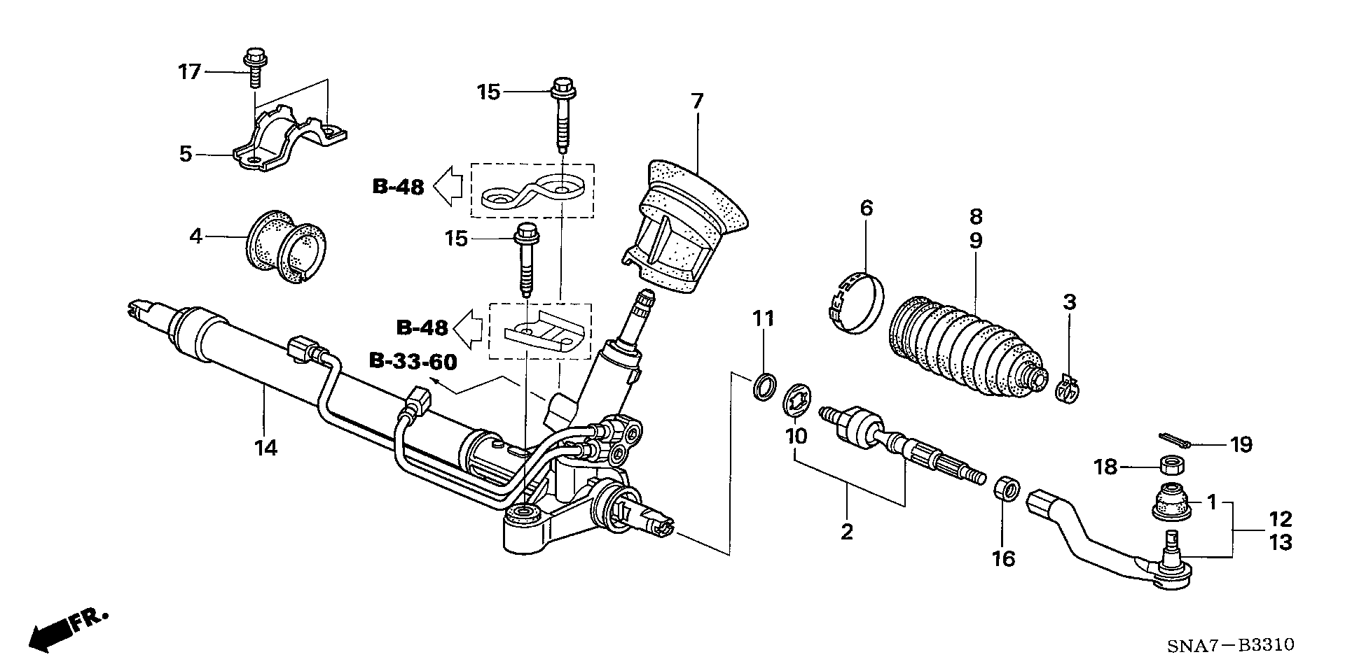 Honda 53540-SNA-A01 - Наконечник рульової тяги, кульовий шарнір avtolavka.club