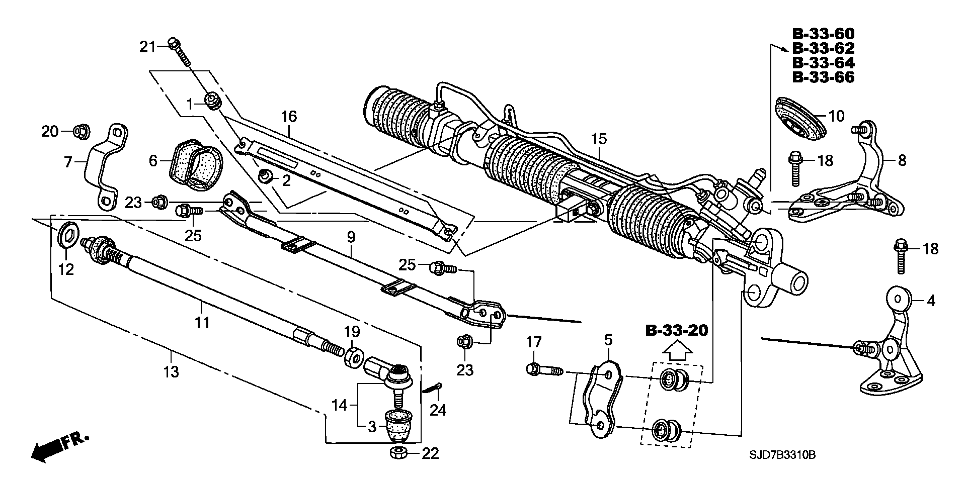 Honda 53541-SJH-003 - Наконечник рульової тяги, кульовий шарнір avtolavka.club