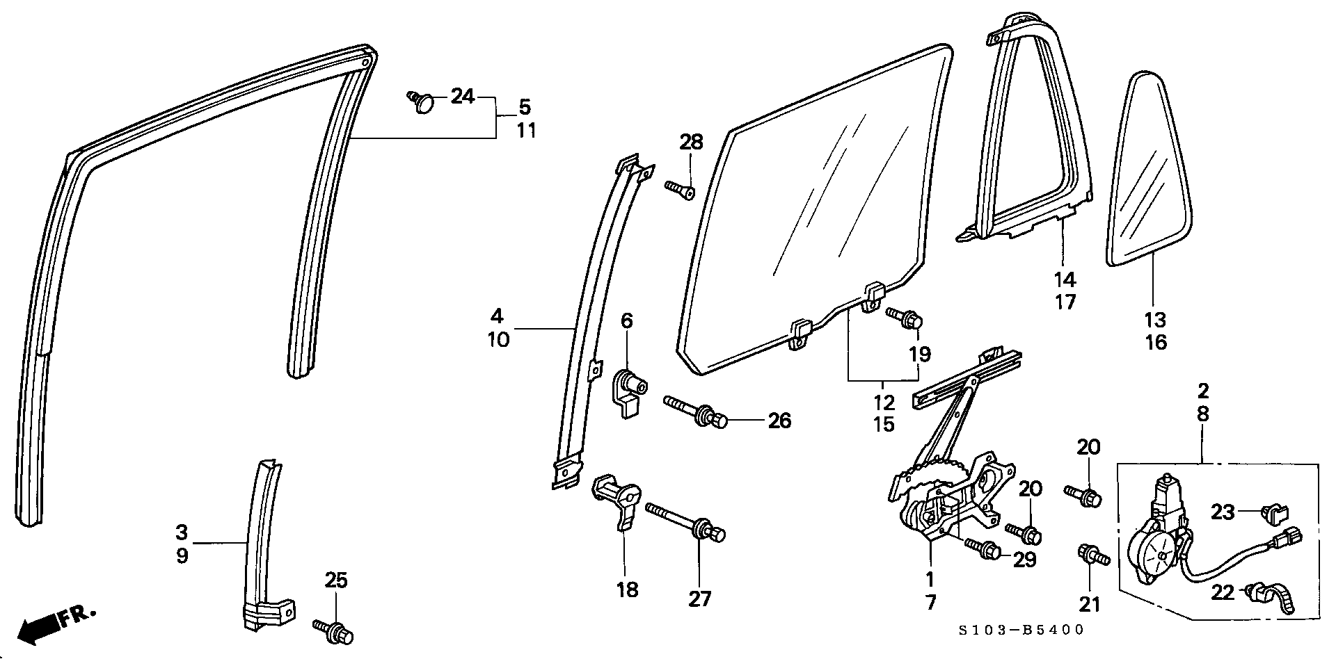 Honda 73405 S10 010 - Бокове вікно avtolavka.club