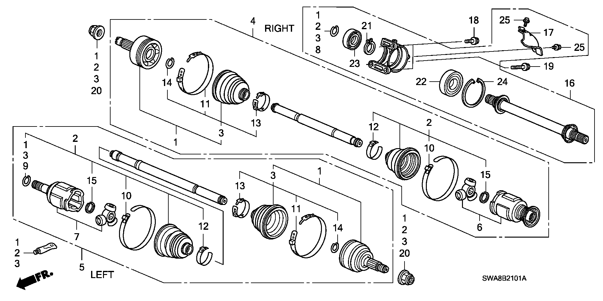 Honda 44018-SJM-000 - Пильник, приводний вал avtolavka.club