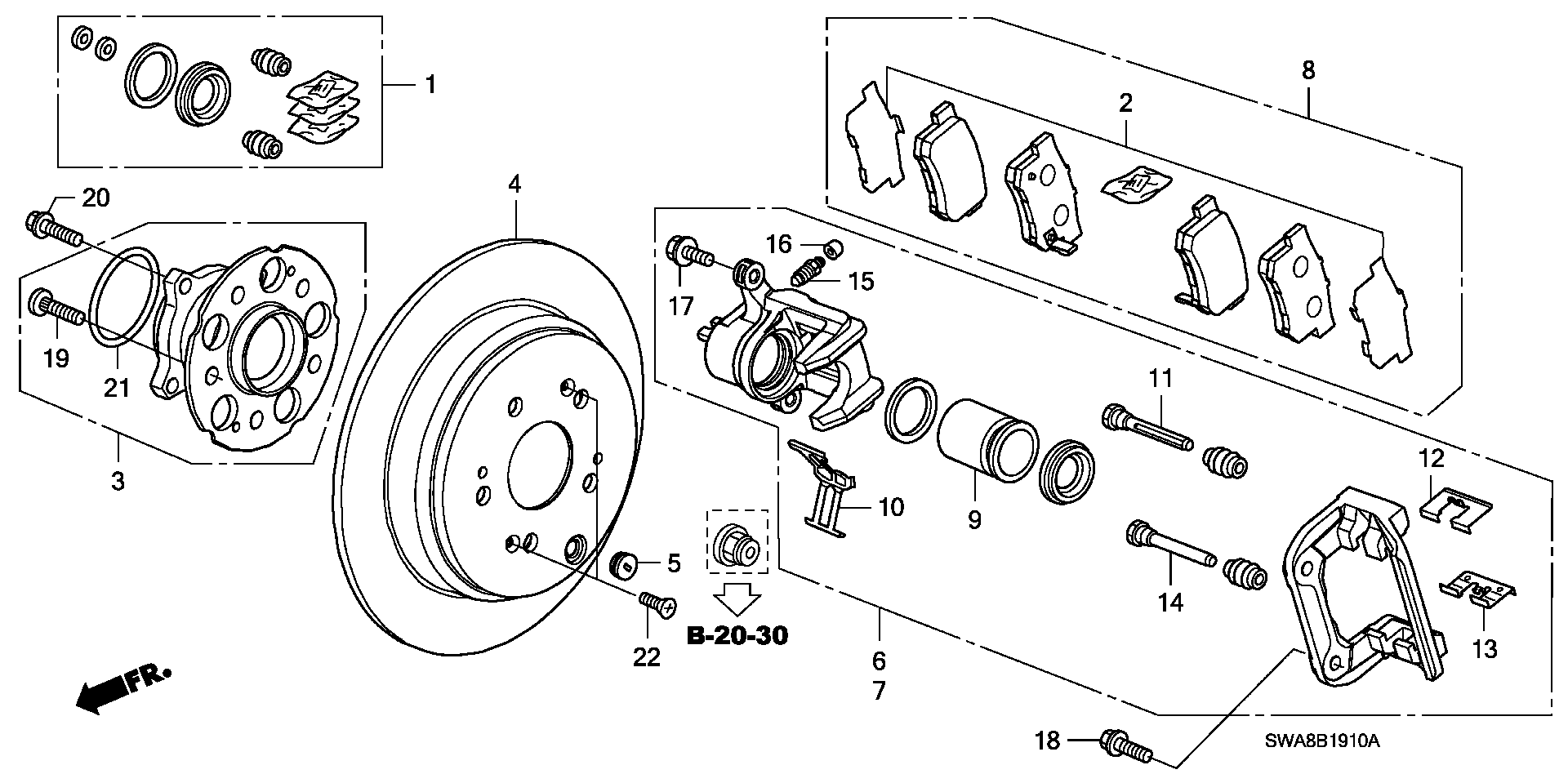 Honda 43019SWAA10 - Гальмівний супорт avtolavka.club