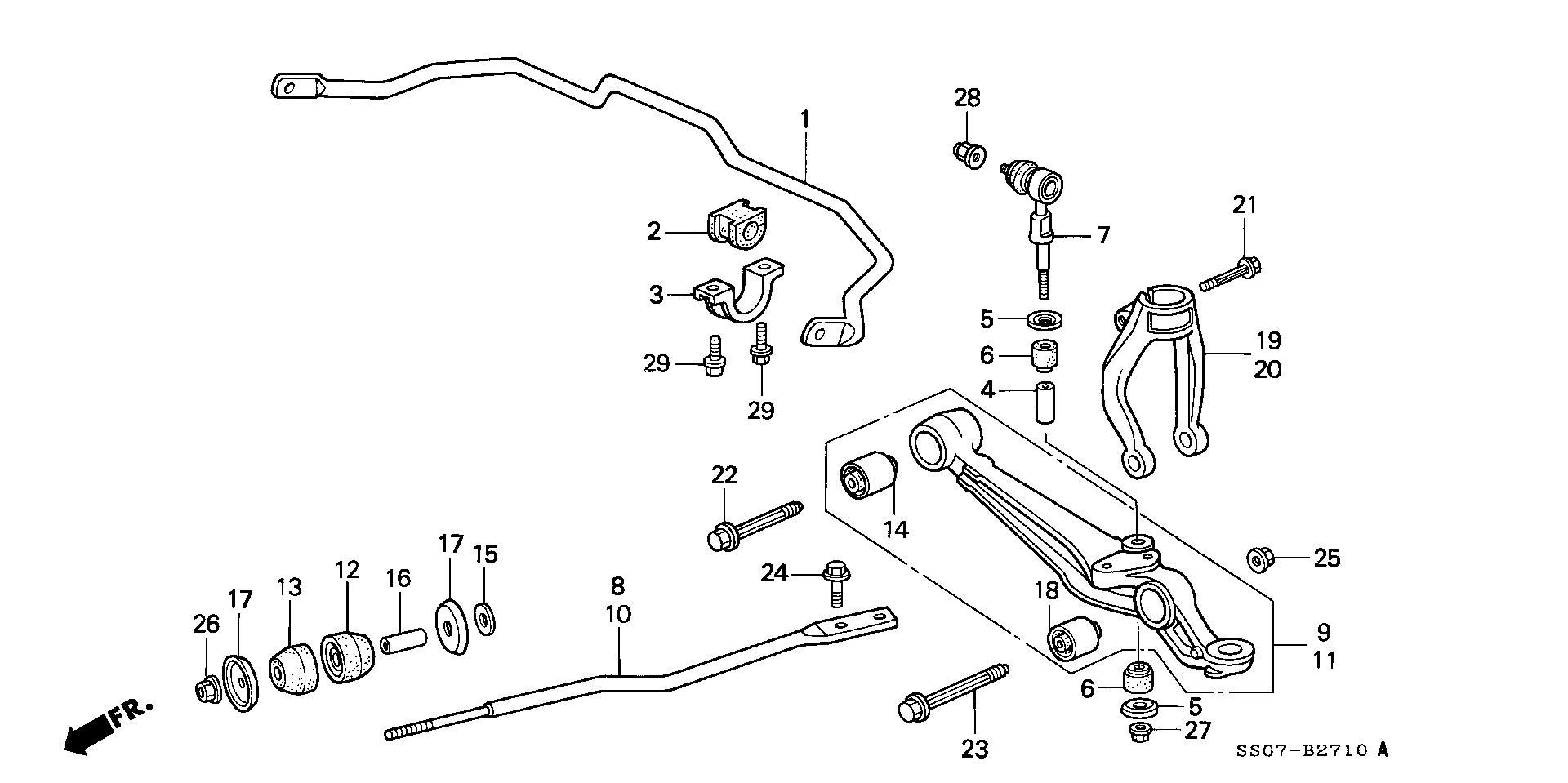 Honda 51314-SM4-020 - Втулка, стабілізатор avtolavka.club