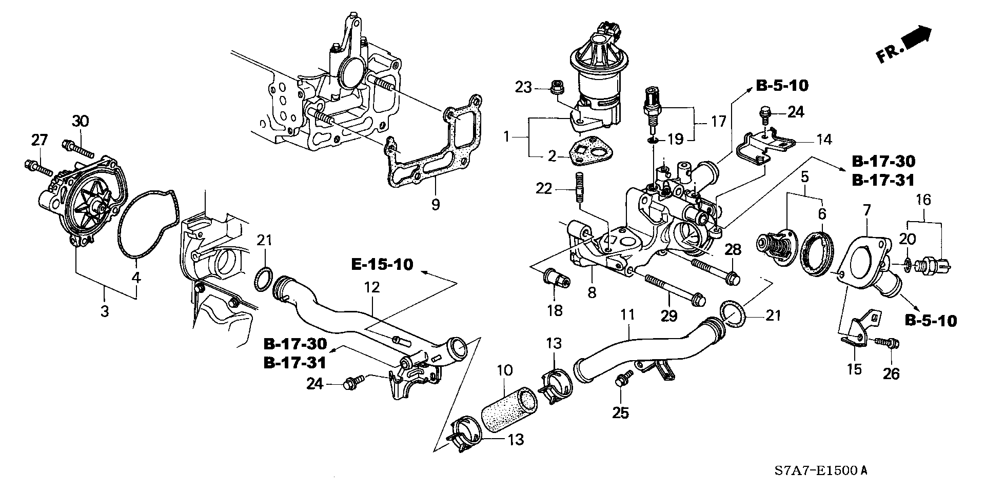 Honda 19301-PLC-315 - Термостат, охолоджуюча рідина avtolavka.club