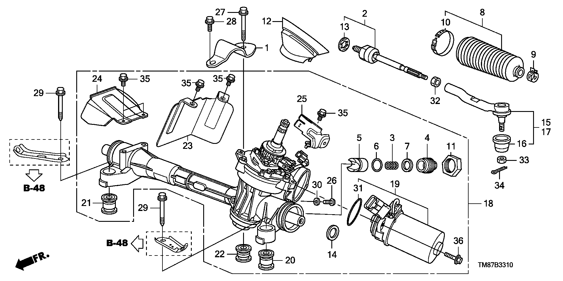 Honda 53429-TF0-003 - Пильник, рульове управління avtolavka.club