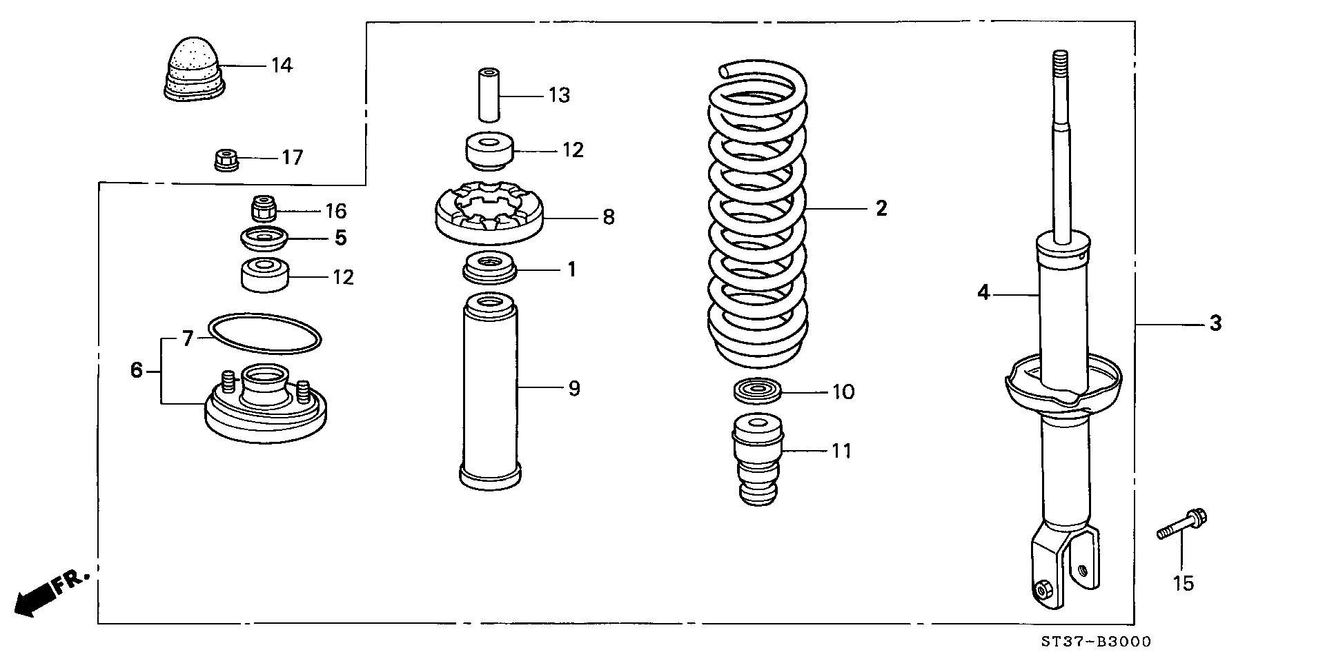 Honda 52687ST3E01 - Пилозахисний комплект, амортизатор avtolavka.club