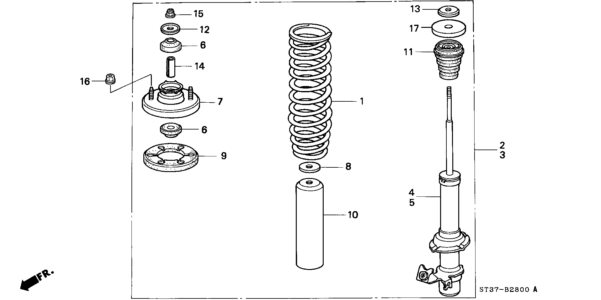 Honda 51675-ST3-E01 - Опора стійки амортизатора, подушка avtolavka.club