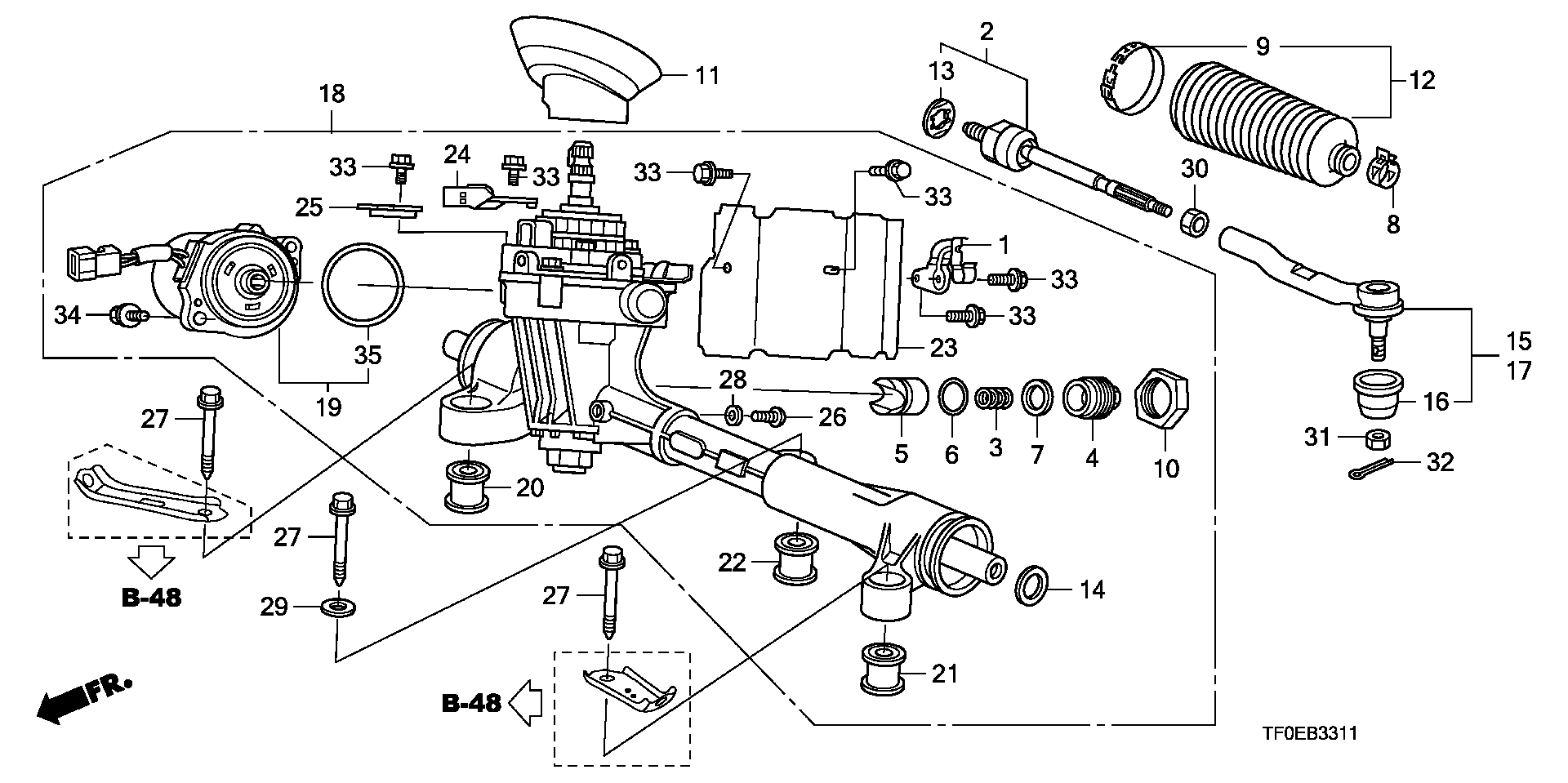 HONDA (GAC) 53010TF0003 - Осьовий шарнір, рульова тяга avtolavka.club