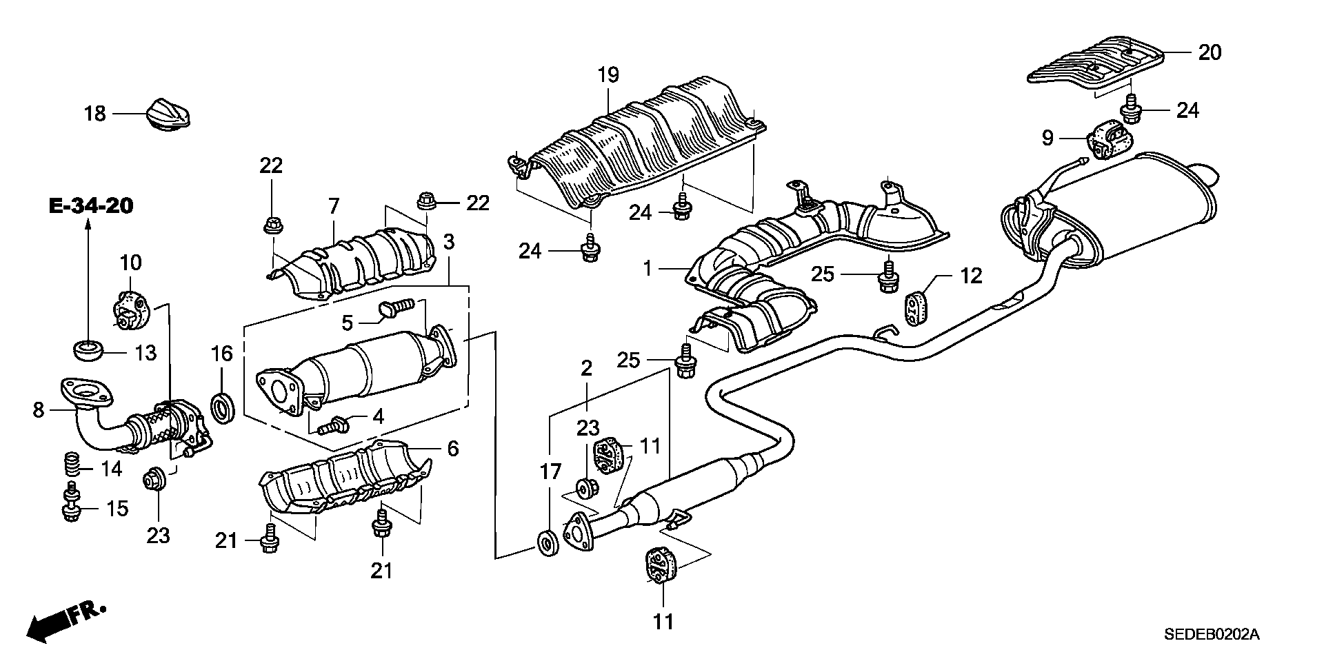 Honda 18160RBDE00 - Каталізатор avtolavka.club