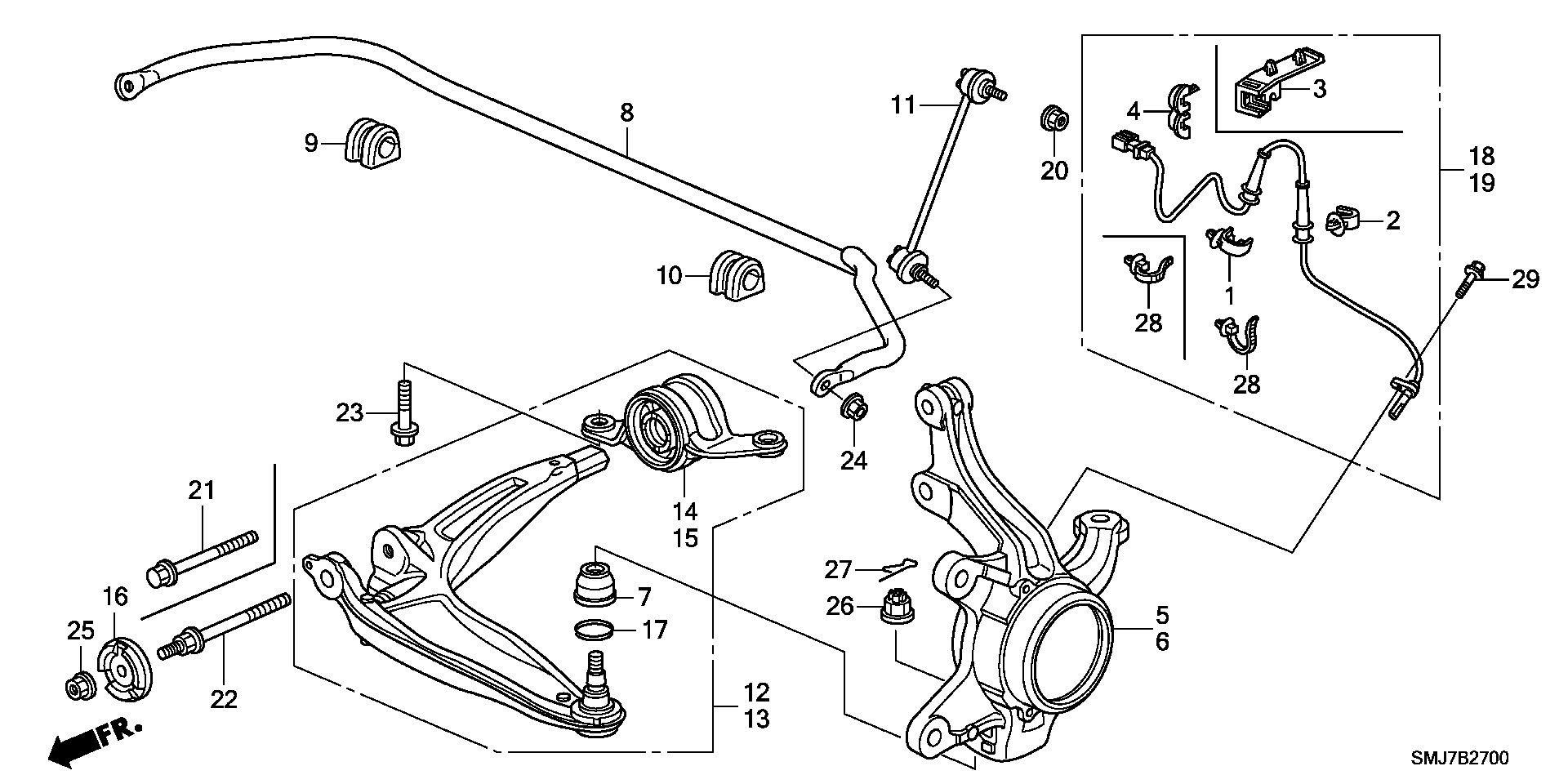 Honda #51396-SMG-E05 - Сайлентблок, важеля підвіски колеса avtolavka.club