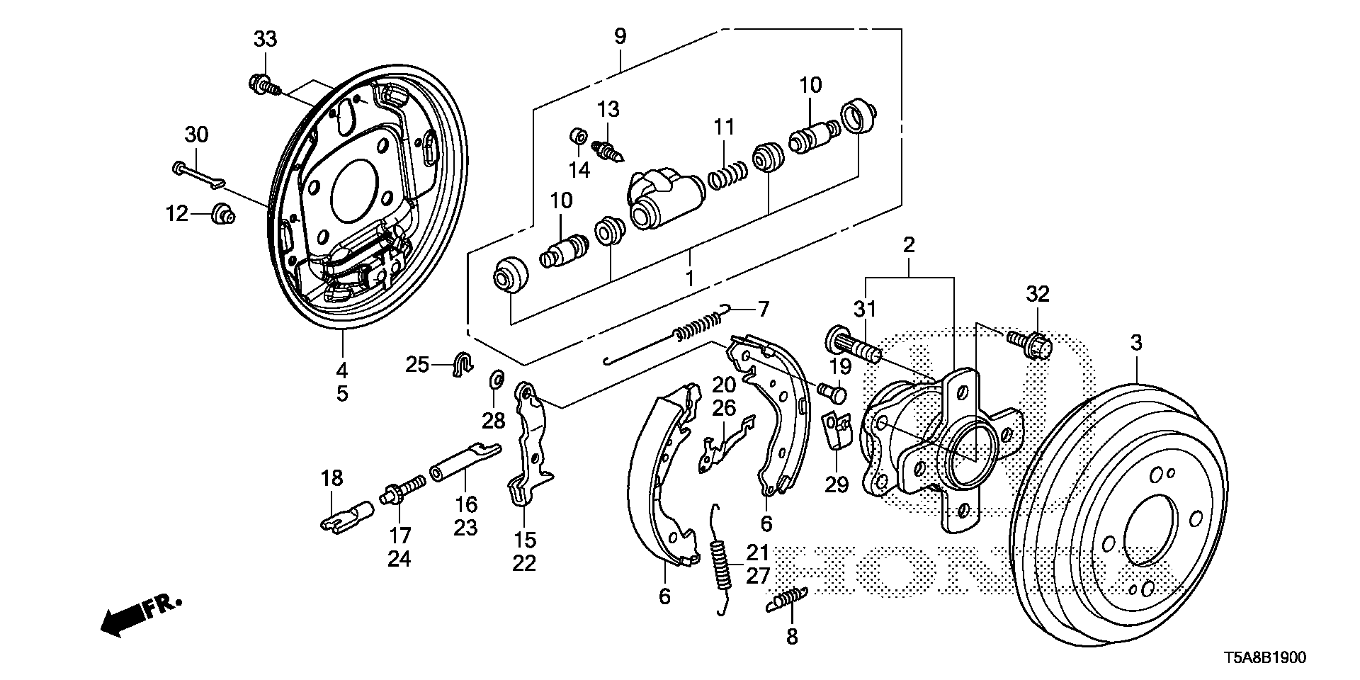 Honda 43153SNAA02 - Комплект гальм, барабанний механізм avtolavka.club