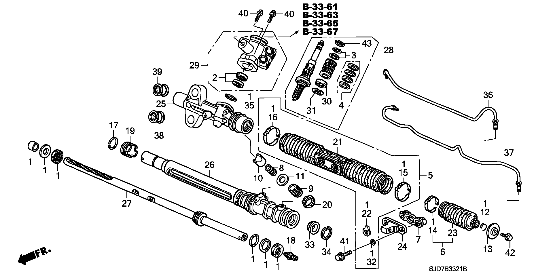 Honda 06532-S50-003 - Ремкомплект, осьової шарнір поперечна рульова тяга avtolavka.club