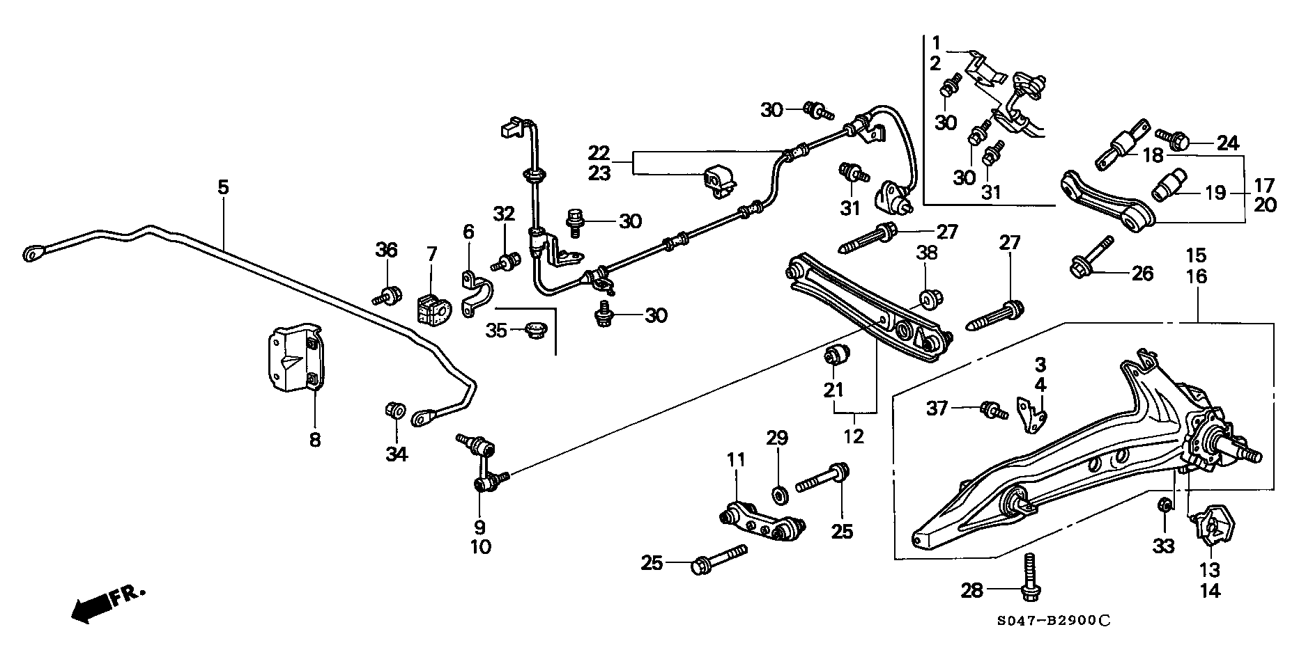 Honda 52622-SH3-003 - Сайлентблок, важеля підвіски колеса avtolavka.club