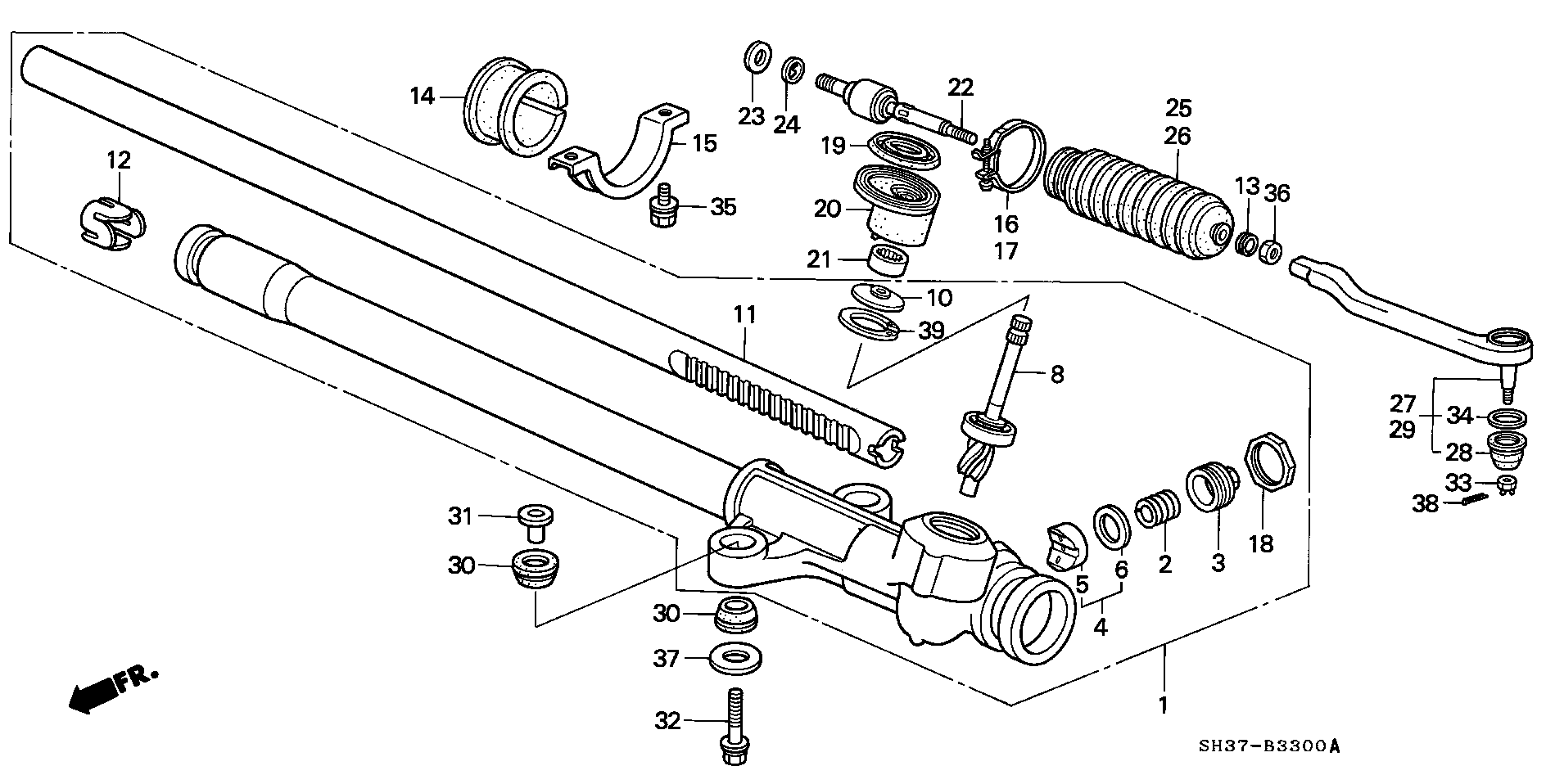 Honda 53540-SH3-013 - Наконечник рульової тяги, кульовий шарнір avtolavka.club