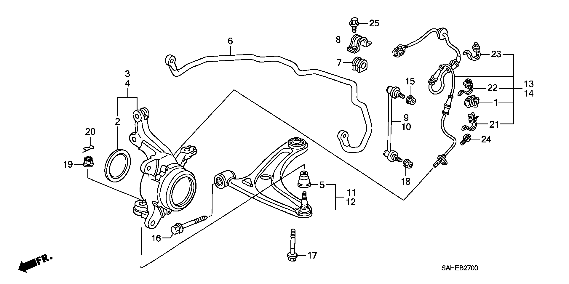 Honda 51215SAAE10 - Поворотний кулак, підвіска колеса avtolavka.club