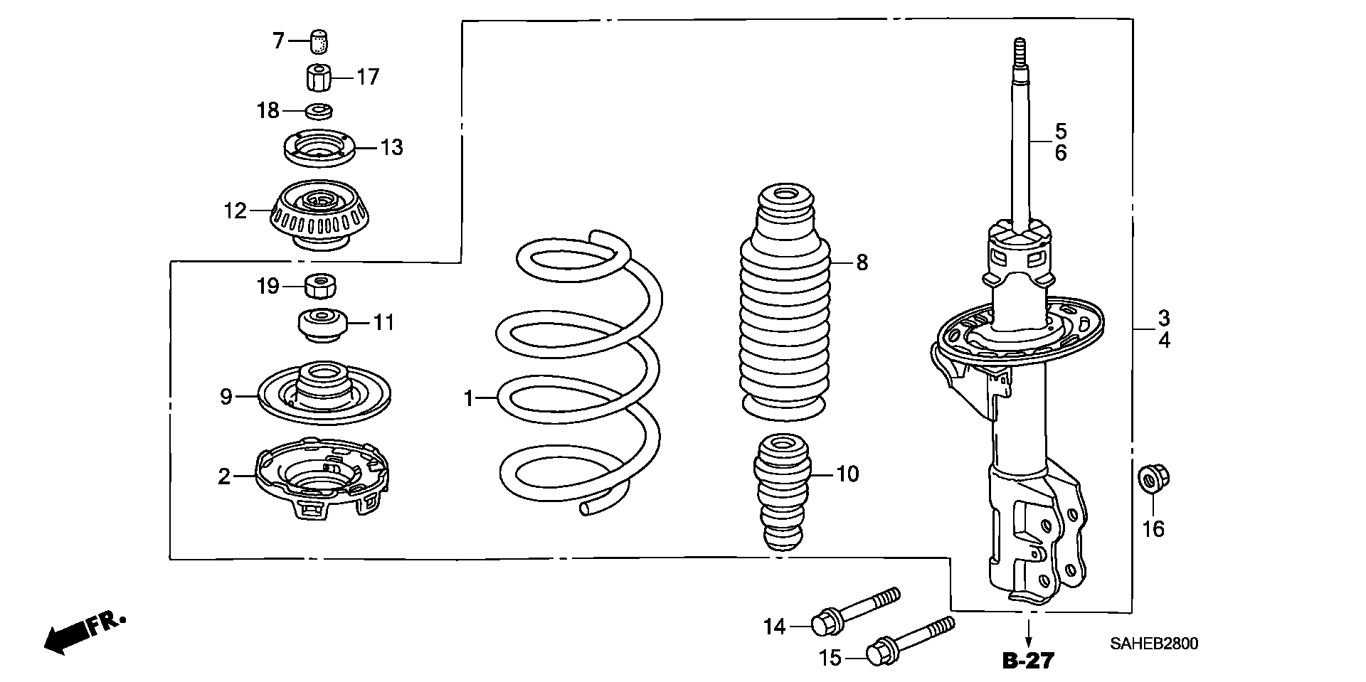 HONDA (GAC) 51726-SAA-013 - Підшипник кочення, опора стійки амортизатора avtolavka.club