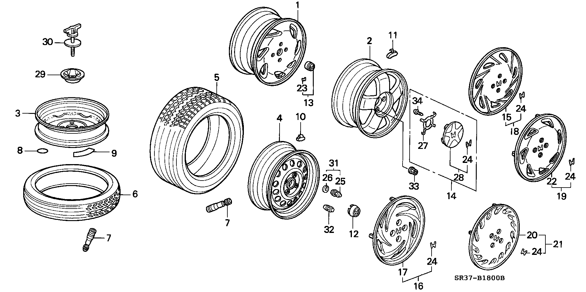 Honda 90304SA5004 - Гайка кріплення колеса avtolavka.club