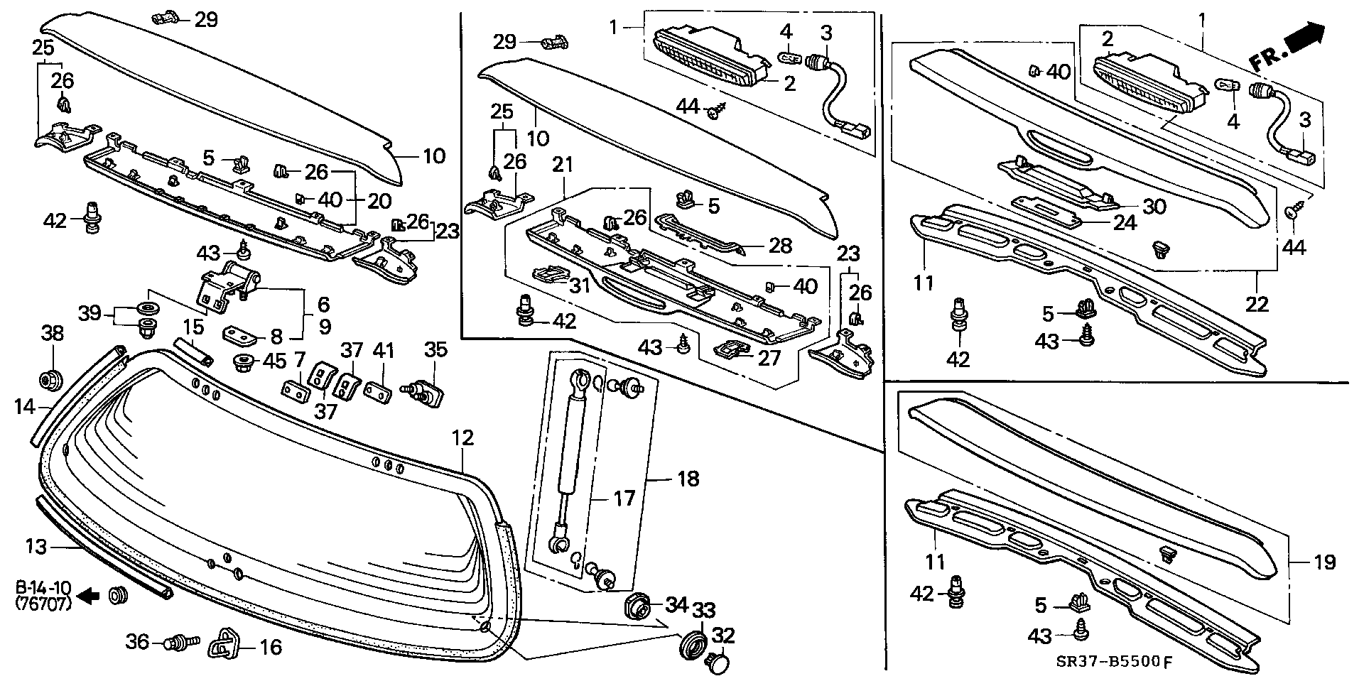 Honda 74820SR3305 - Газова пружина, кришка багажник avtolavka.club