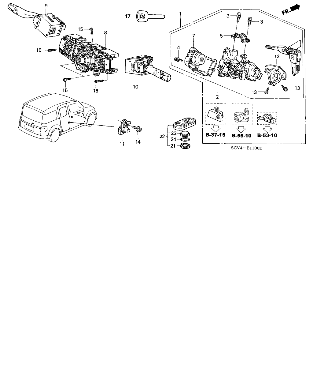 Honda 35255-S5A-A02 - Вимикач на рульовій колонці avtolavka.club