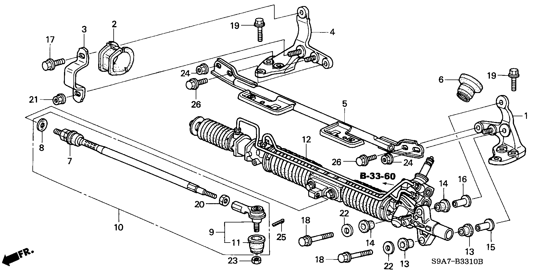 Honda 53601-S9A-G01 - Рульовий механізм, рейка avtolavka.club