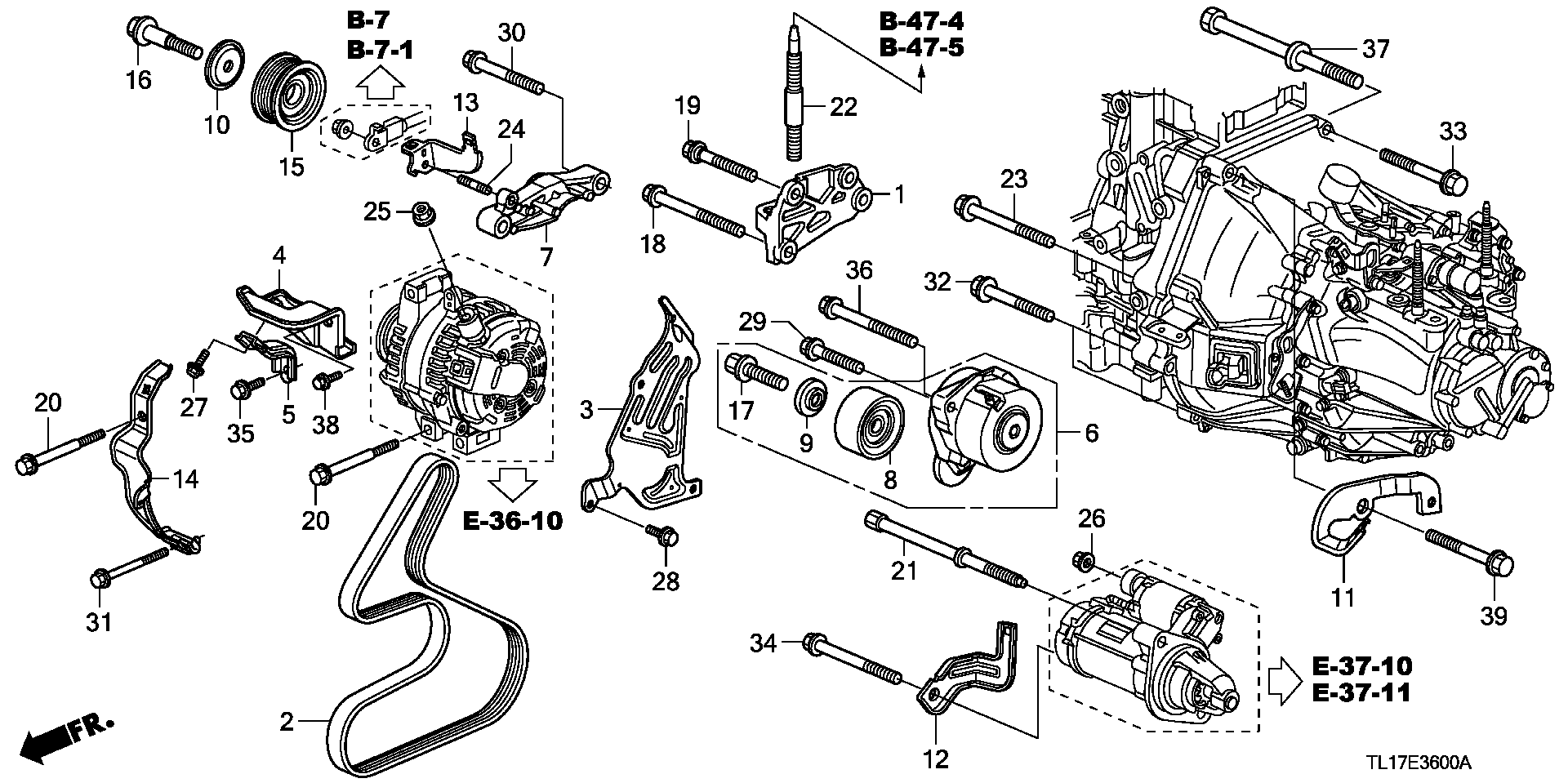 Honda 31170-RL0-G01 - Натягувач ременя, клинові зуб. avtolavka.club