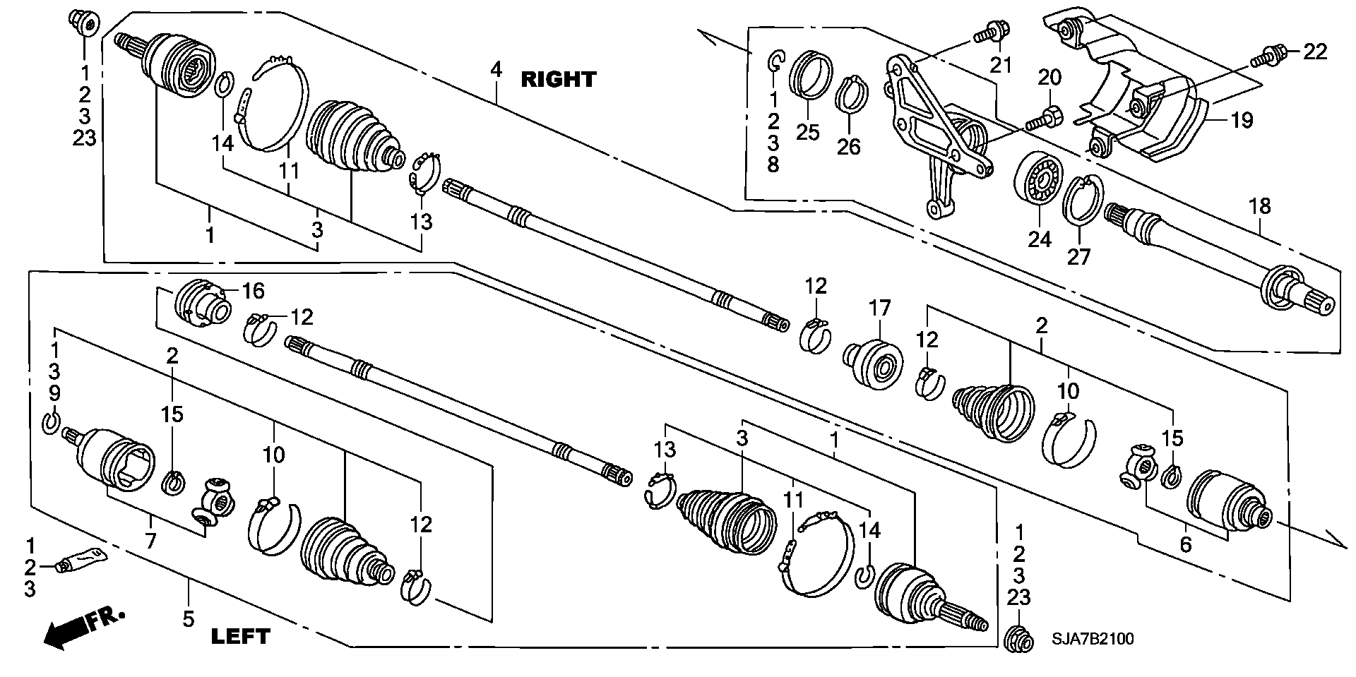 Honda 44017-SJK-000 - Пильник, приводний вал avtolavka.club