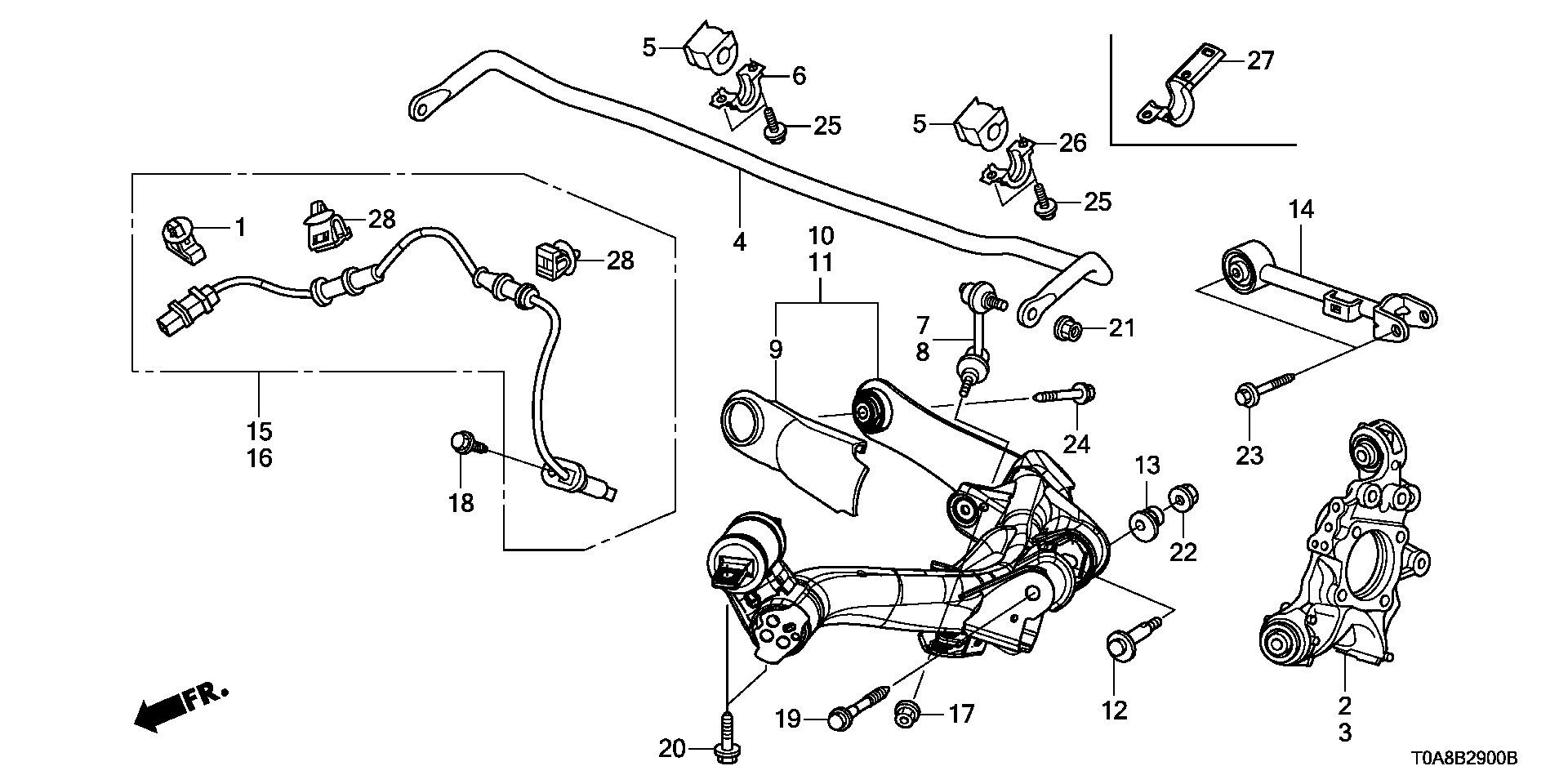 Honda 52390T1WA00 - ARM COMP., RR. UPPER avtolavka.club