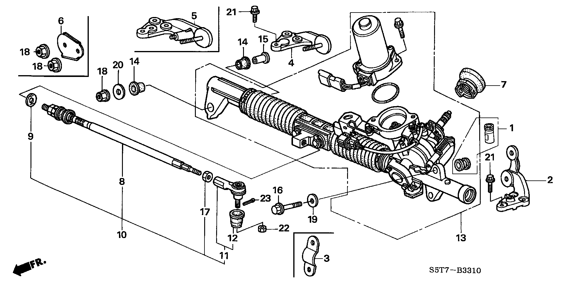 Honda 53546-S84-003 - Ремкомплект, наконечник поперечної рульової тяги avtolavka.club