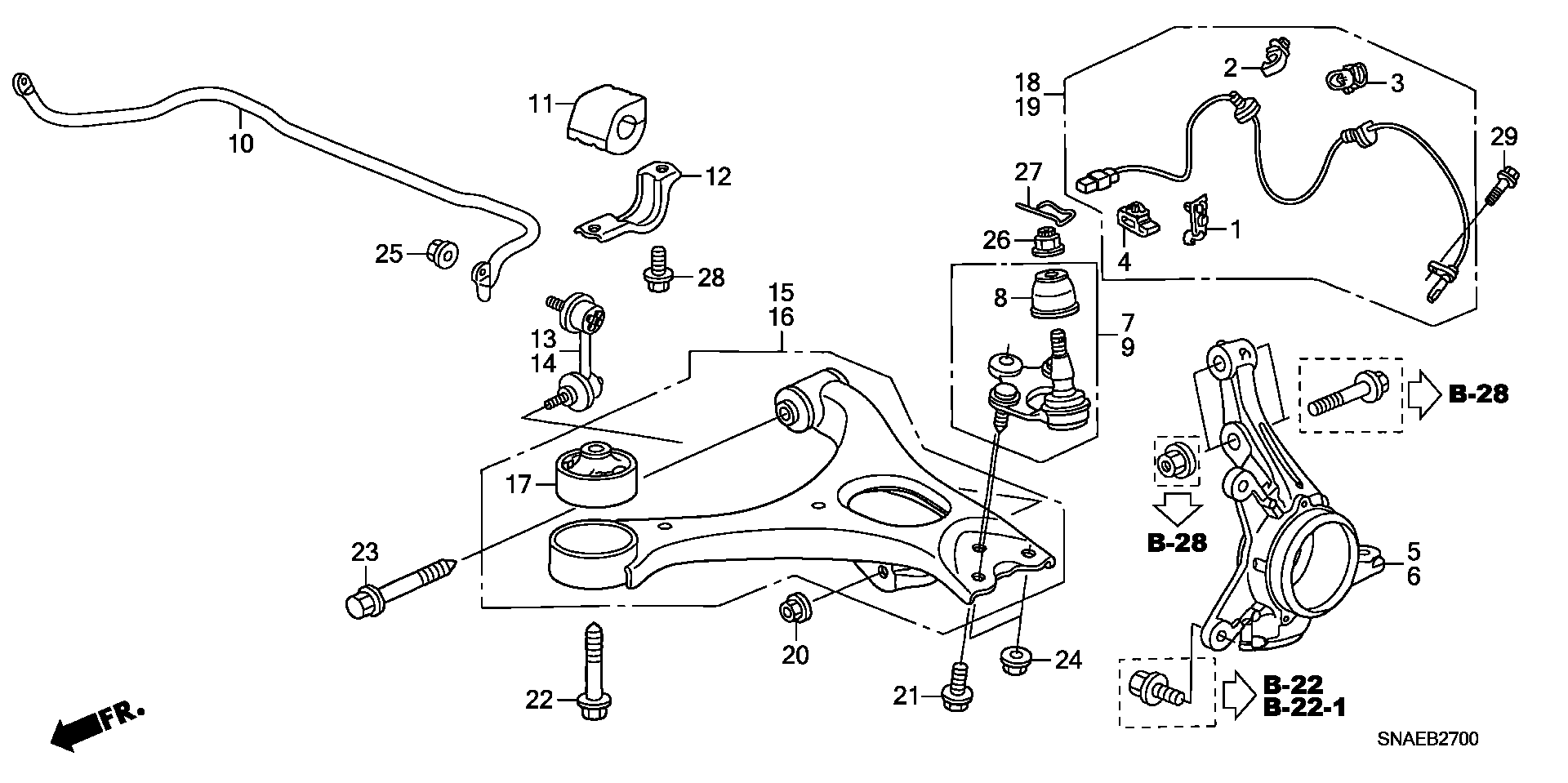 Honda 51220-SNA-A03 - Шарова опора, несучий / направляючий шарнір avtolavka.club