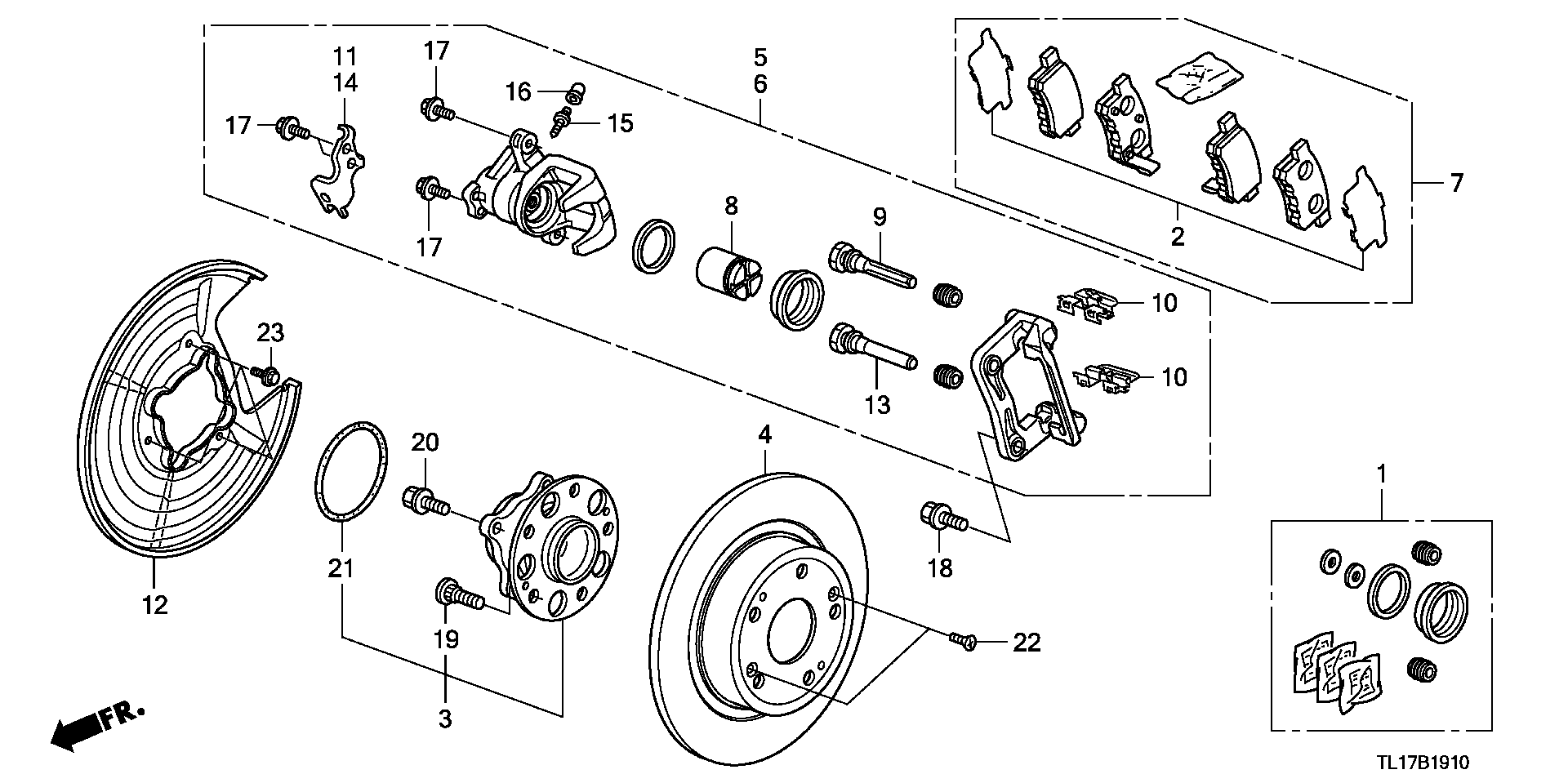 Honda 43022-TL1-G01 - Гальмівні колодки, дискові гальма avtolavka.club