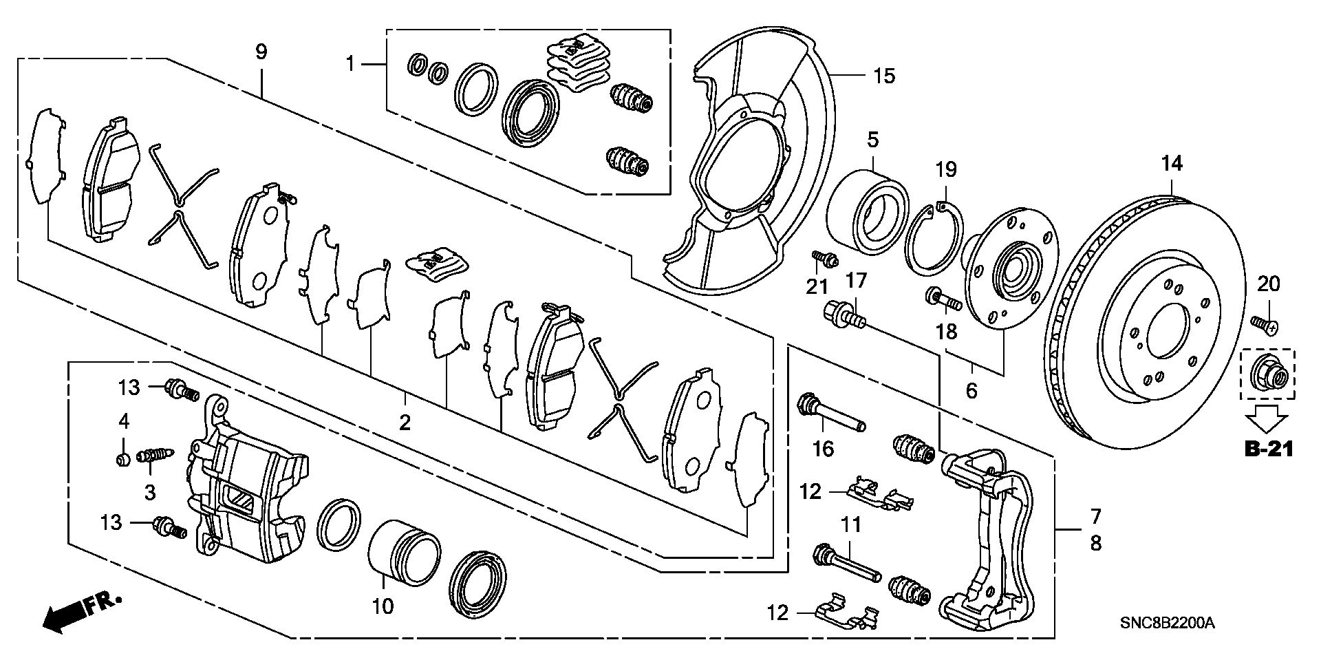 Honda 45022-S5B-J00 - Гальмівні колодки, дискові гальма avtolavka.club