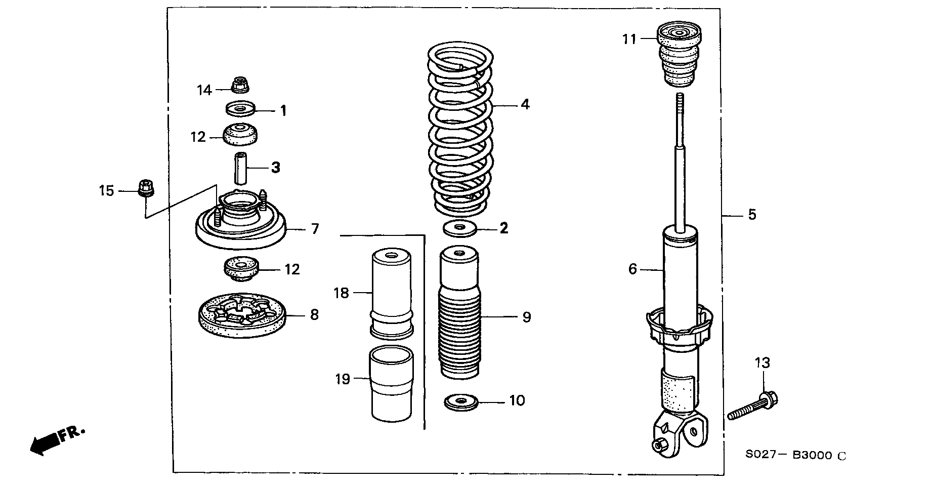 Honda 52686-SR0-003 - Опора стійки амортизатора, подушка avtolavka.club