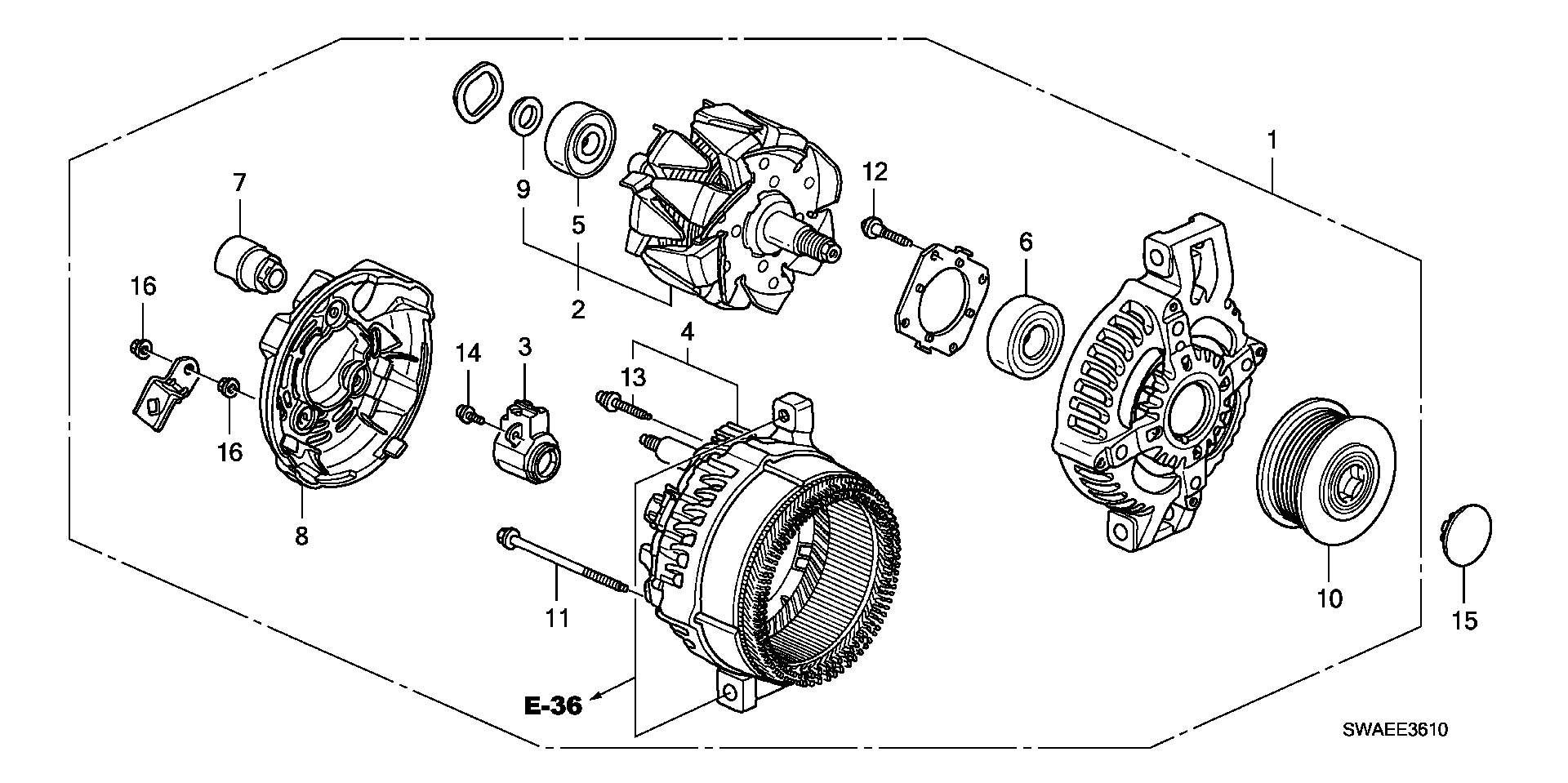 Honda 31141-RBD-E02 - Ремінний шків, генератор avtolavka.club