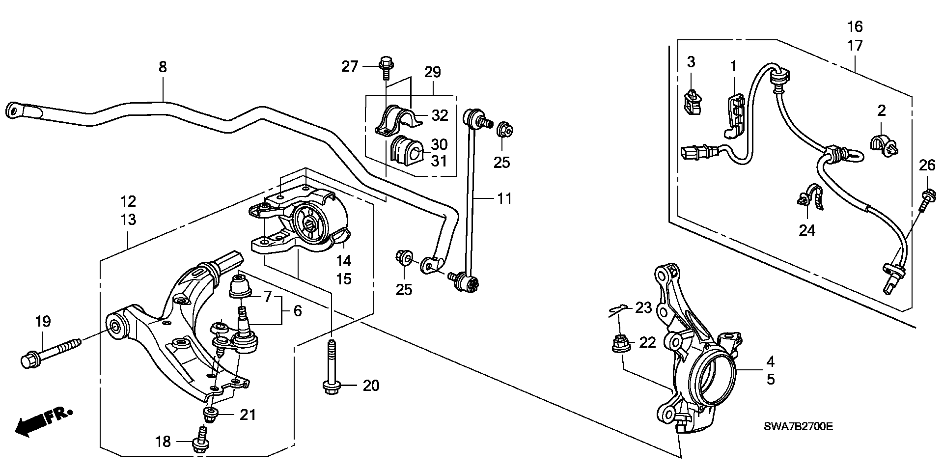 Honda 51360-SWA-E01 - Важіль незалежної підвіски колеса avtolavka.club