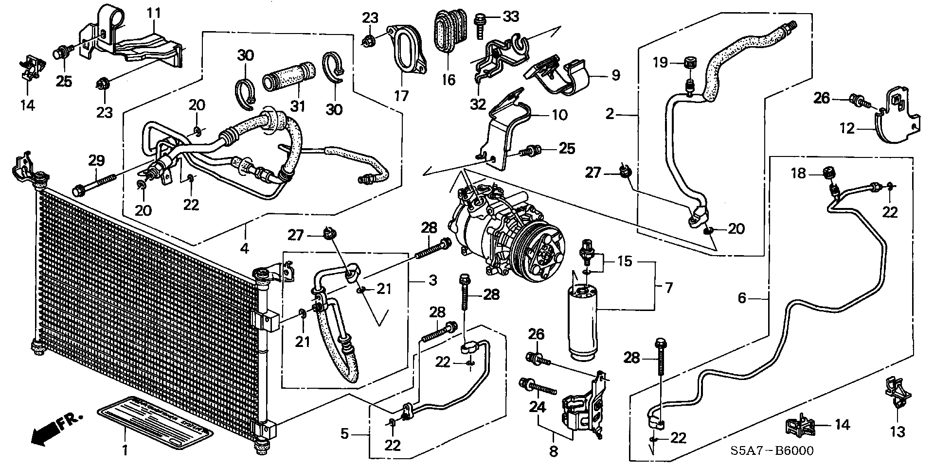 Honda 80351S0D003 - Осушувач, кондиціонер avtolavka.club