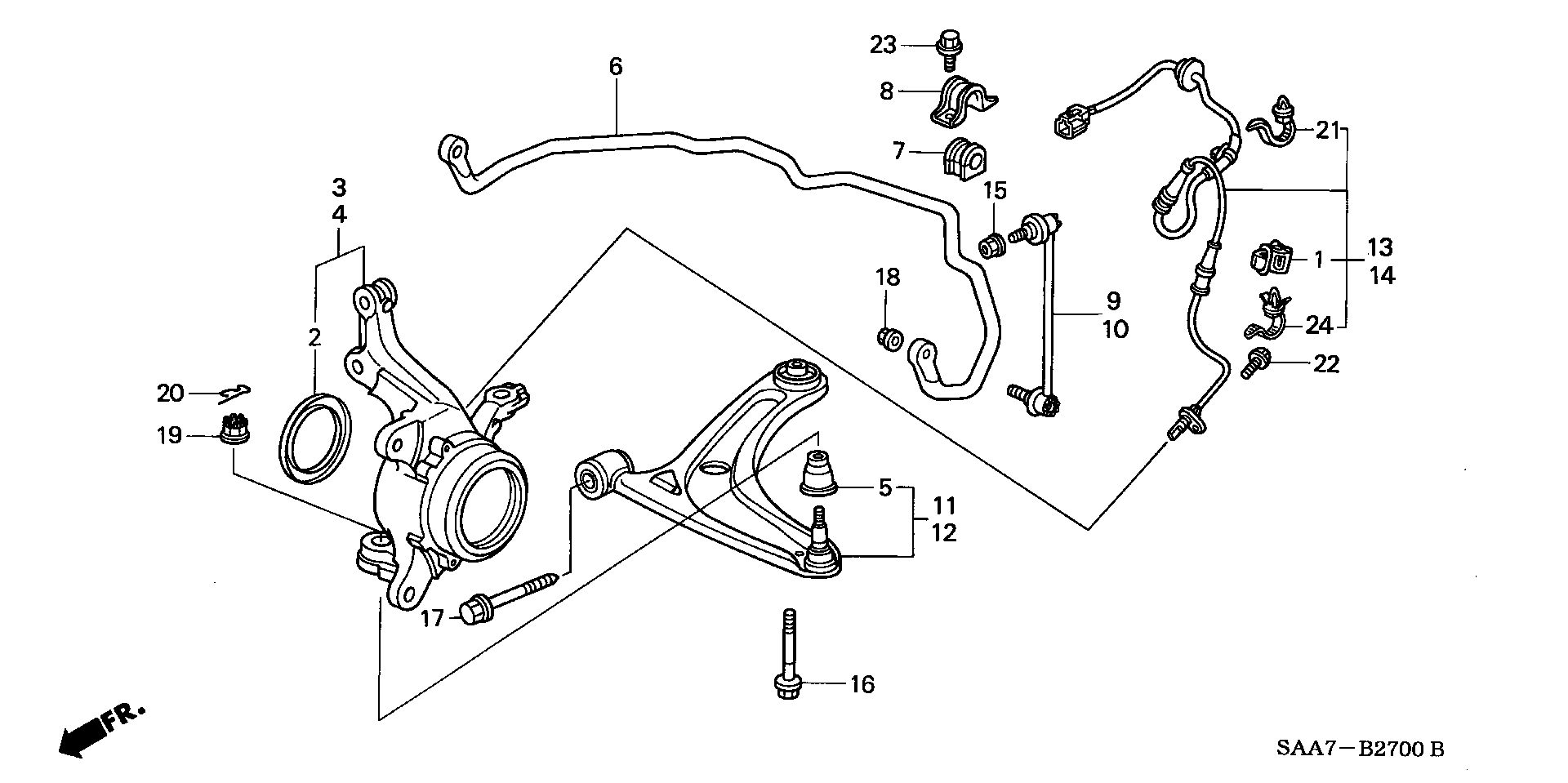 Honda 51360-SAA-E01 - Важіль незалежної підвіски колеса avtolavka.club