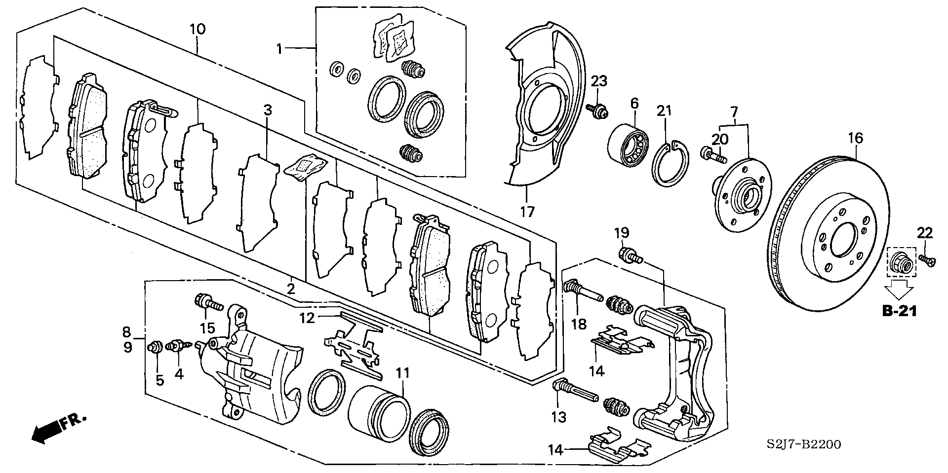 Honda 01463-ST7-R00 - Ремкомплект, гальмівний супорт avtolavka.club