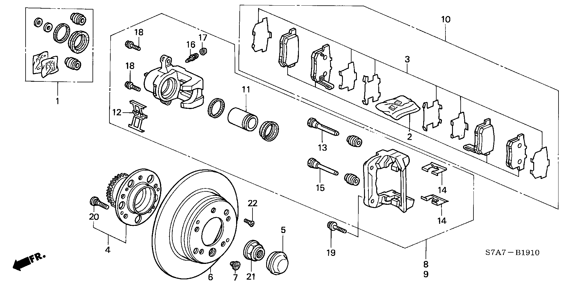 Honda 43022-S3N-E50 - Гальмівні колодки, дискові гальма avtolavka.club