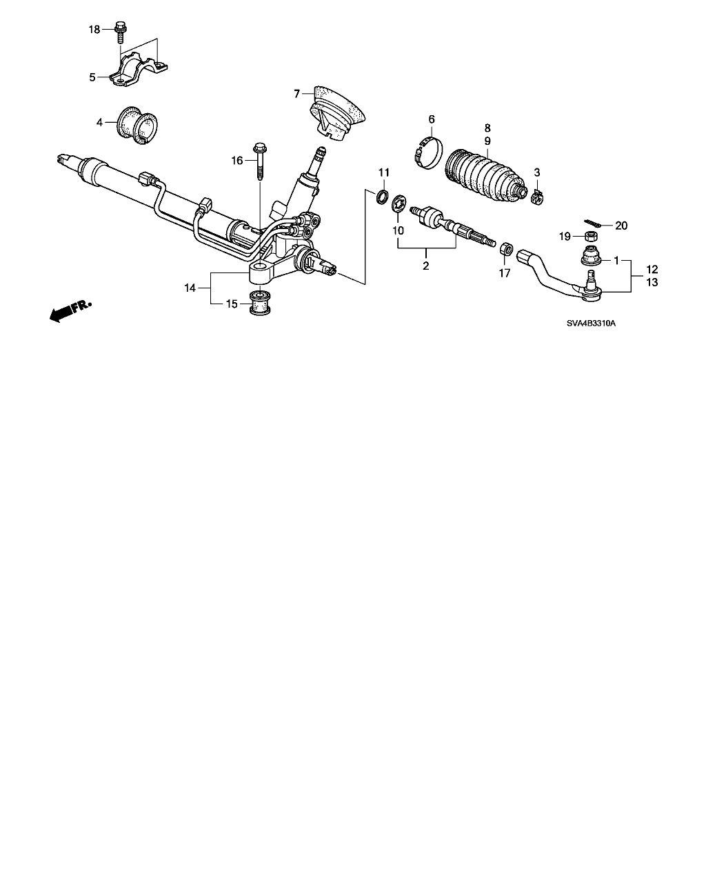 Honda 53540-SNE-A01 - Наконечник рульової тяги, кульовий шарнір avtolavka.club