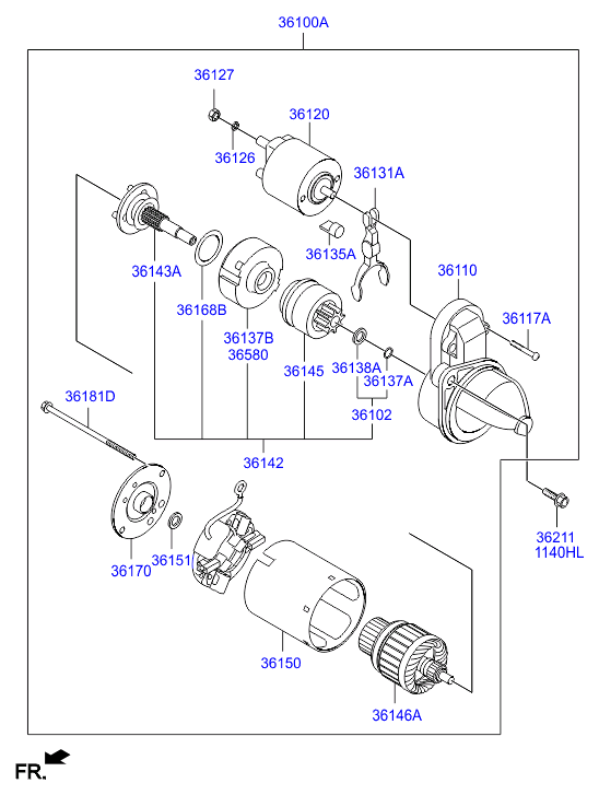 Hyundai 36100-2E131 - Стартер avtolavka.club