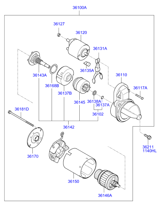 Hyundai 36100-2E120 - Стартер avtolavka.club