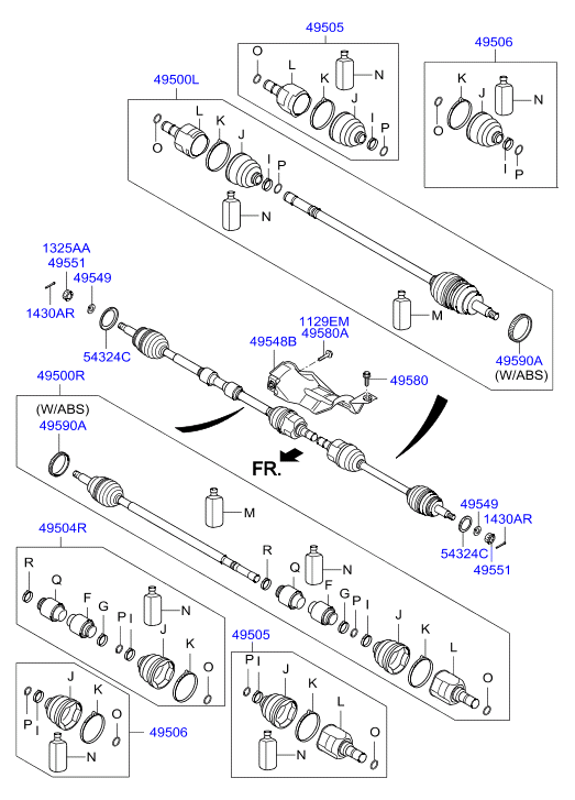 Hyundai 495003S201 - Приводний вал avtolavka.club