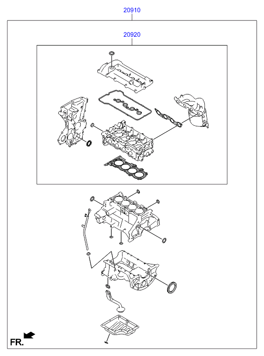 Hyundai 20920-03U02 - Комплект прокладок, головка циліндра avtolavka.club